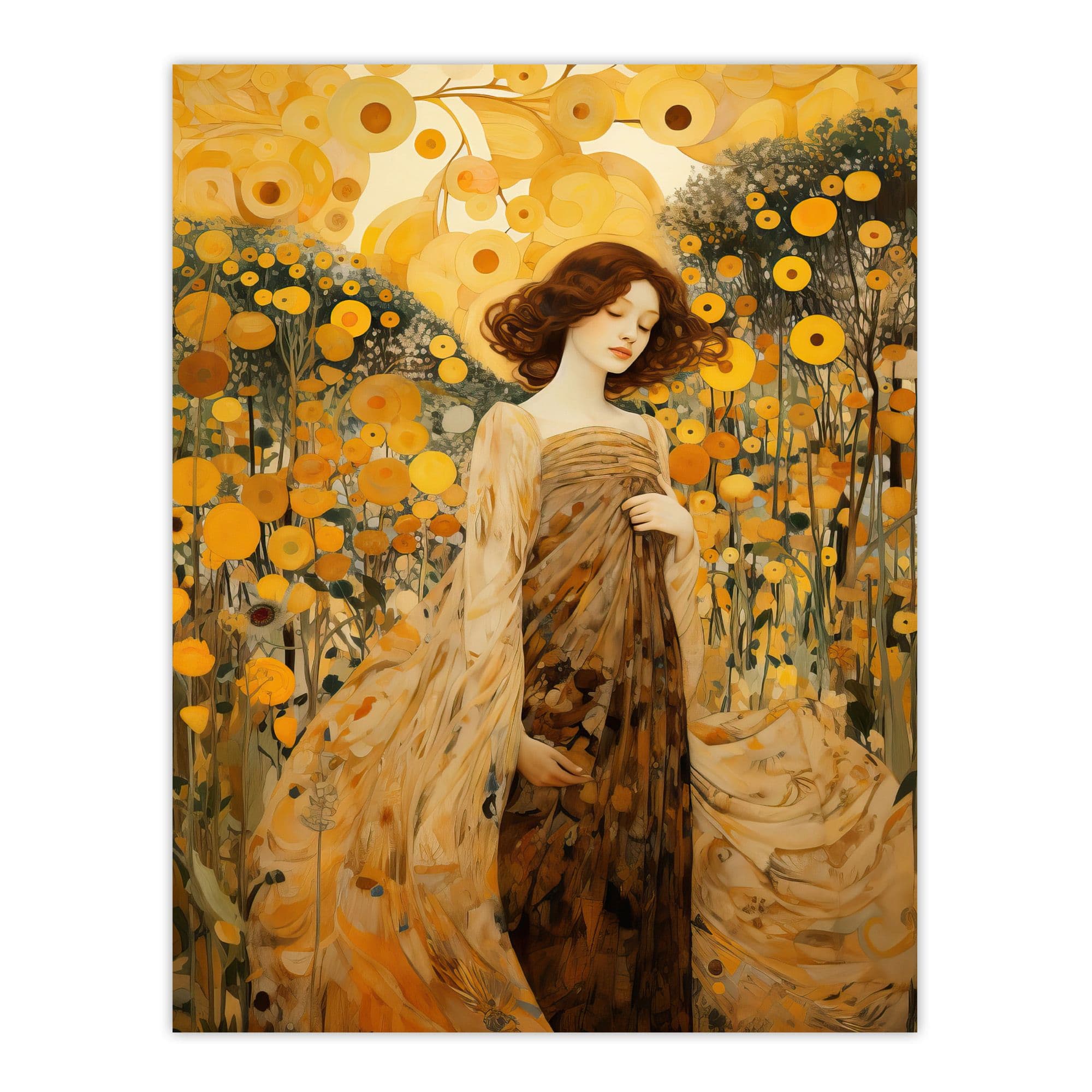 Walk On The Wildflower By Mia Rose Modern Klimt Style Painting Extra Large XL Wall Art Poster Print