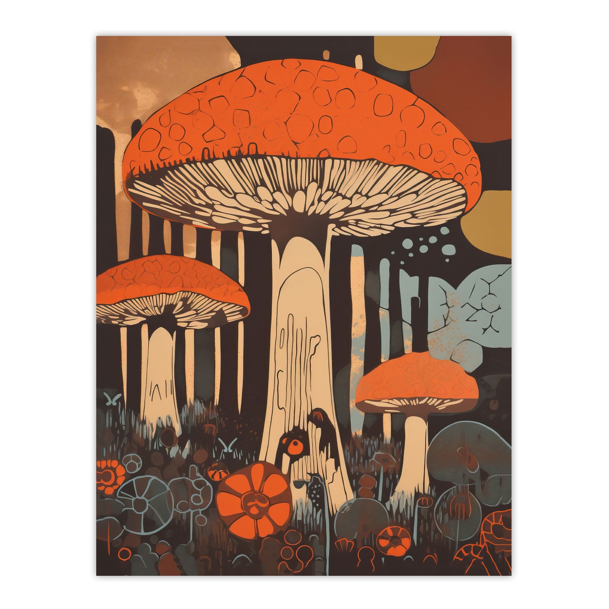 Vintage Cep Mushroom Aesthetic Earthy Boletus Kitchen Extra Large Wall Art Poster Print