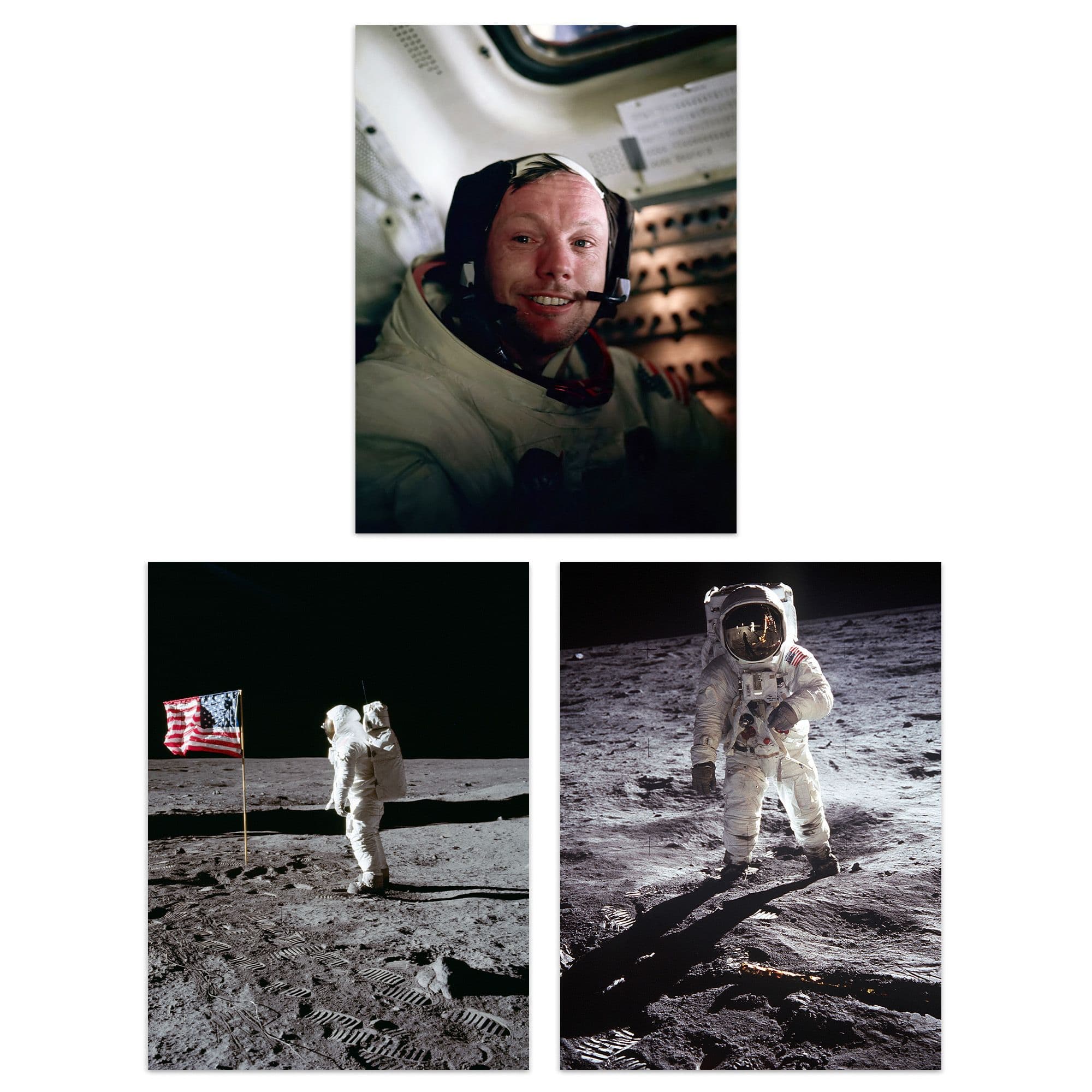 Wall Art Print Pack 3 NASA Space Apollo 11 Mission Moon Landing Astronaut Neil Armstrong Buzz Aldrin Large Poster Set