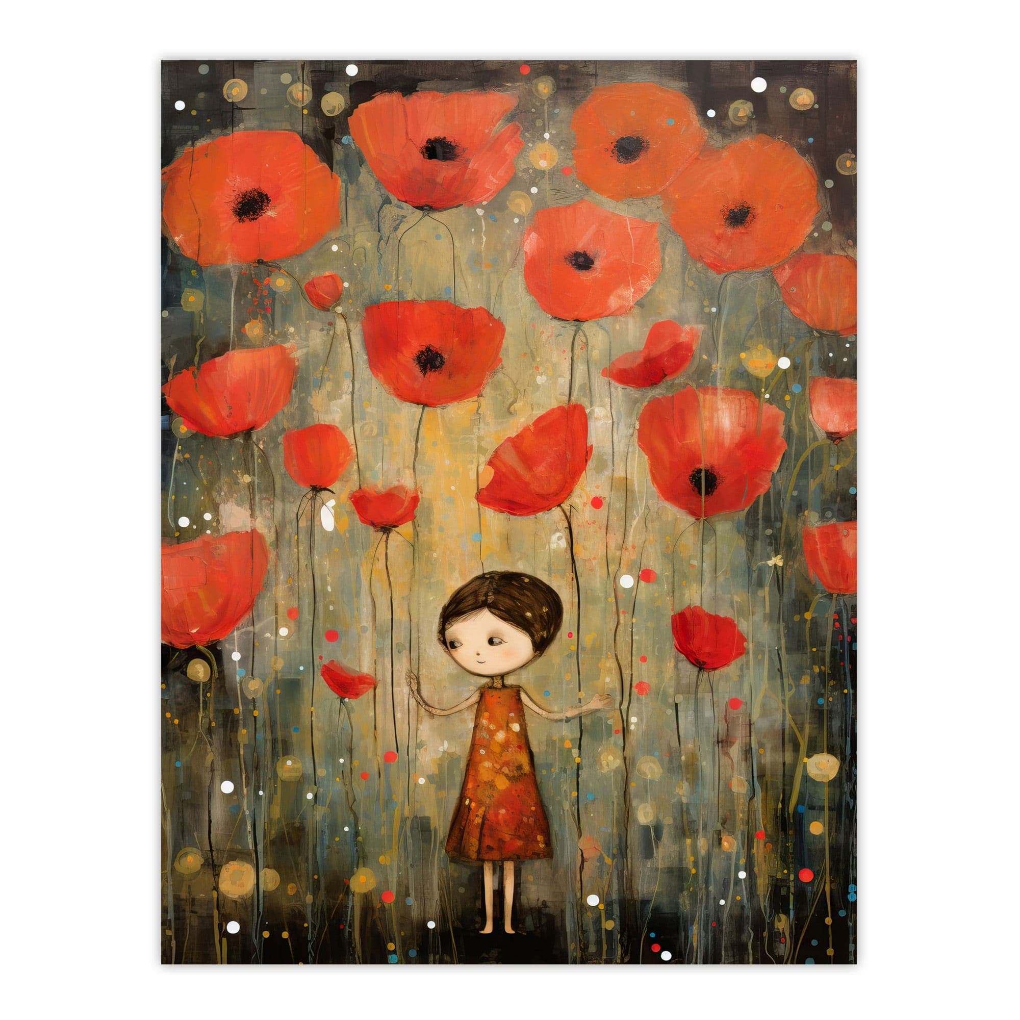 Poppy Dream Elegant Giant Flower Floral Oil Painting Large Wall Unframed Art Poster Print Thick Paper 18X24 Inch