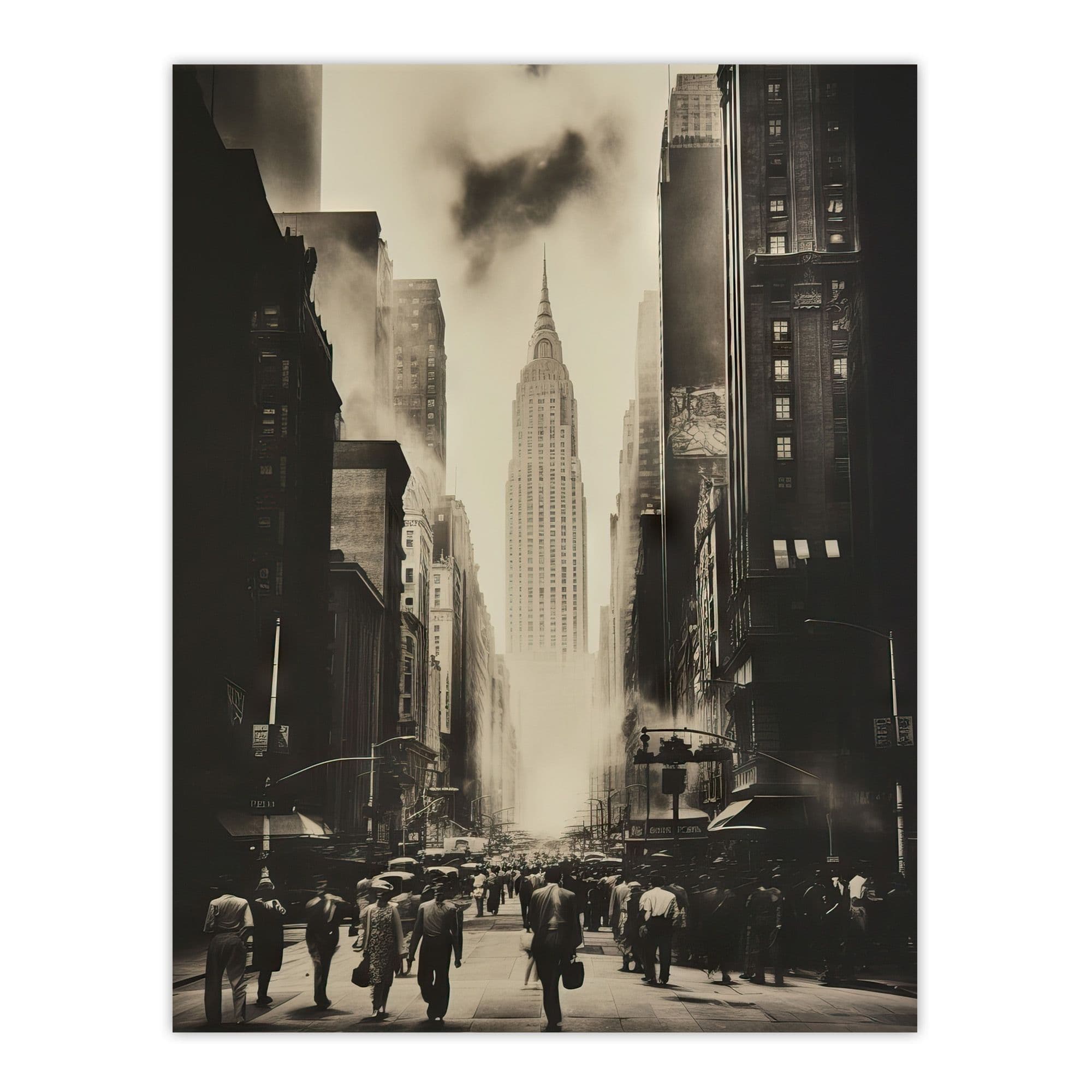 York Cityscape Empire State Building White Photograph 1952 Extra Large Unframed Wall Art Poster Print