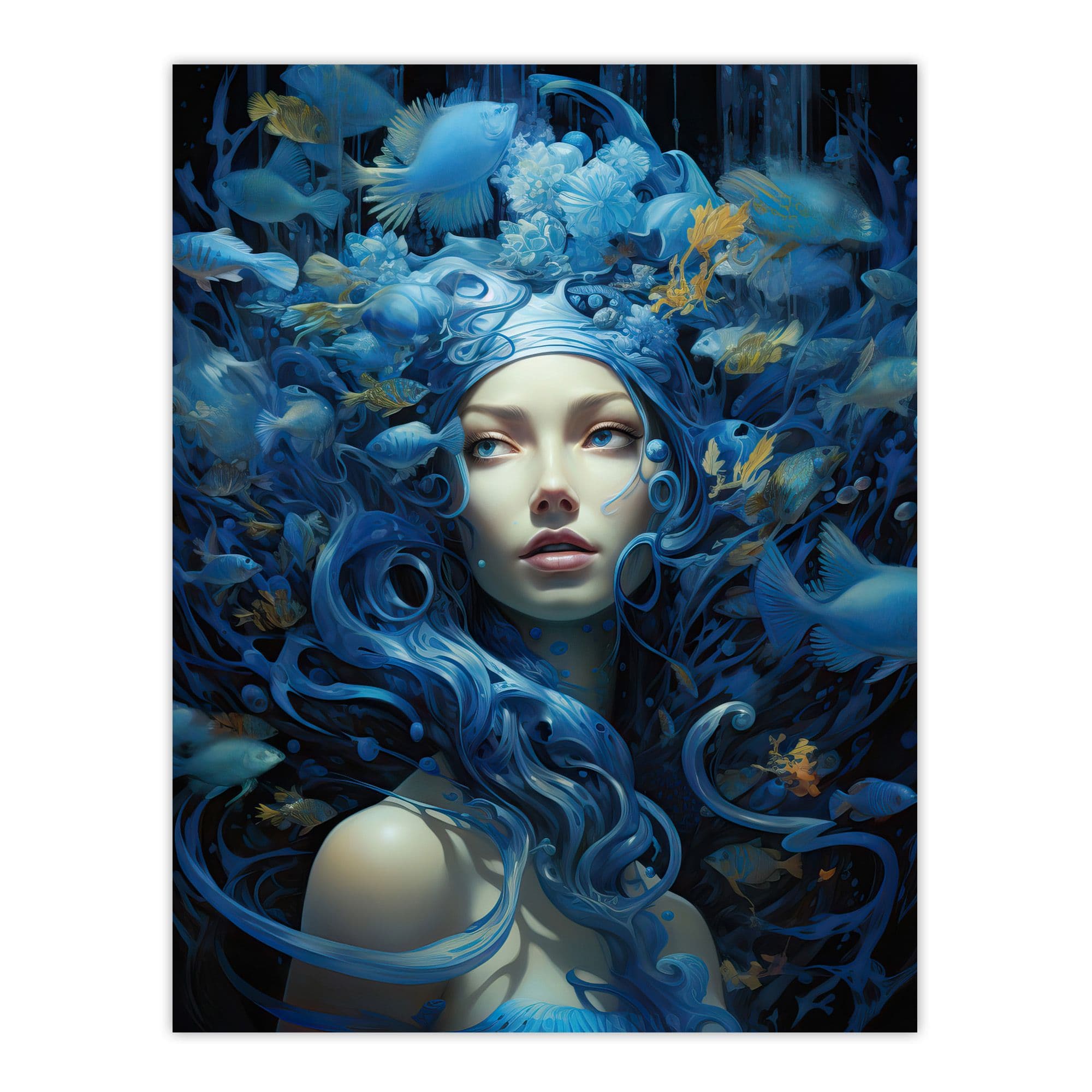 Goddess Sea Mermaid Lore Concept Striking Artwork Extra Large Unframed Wall Art Poster Print