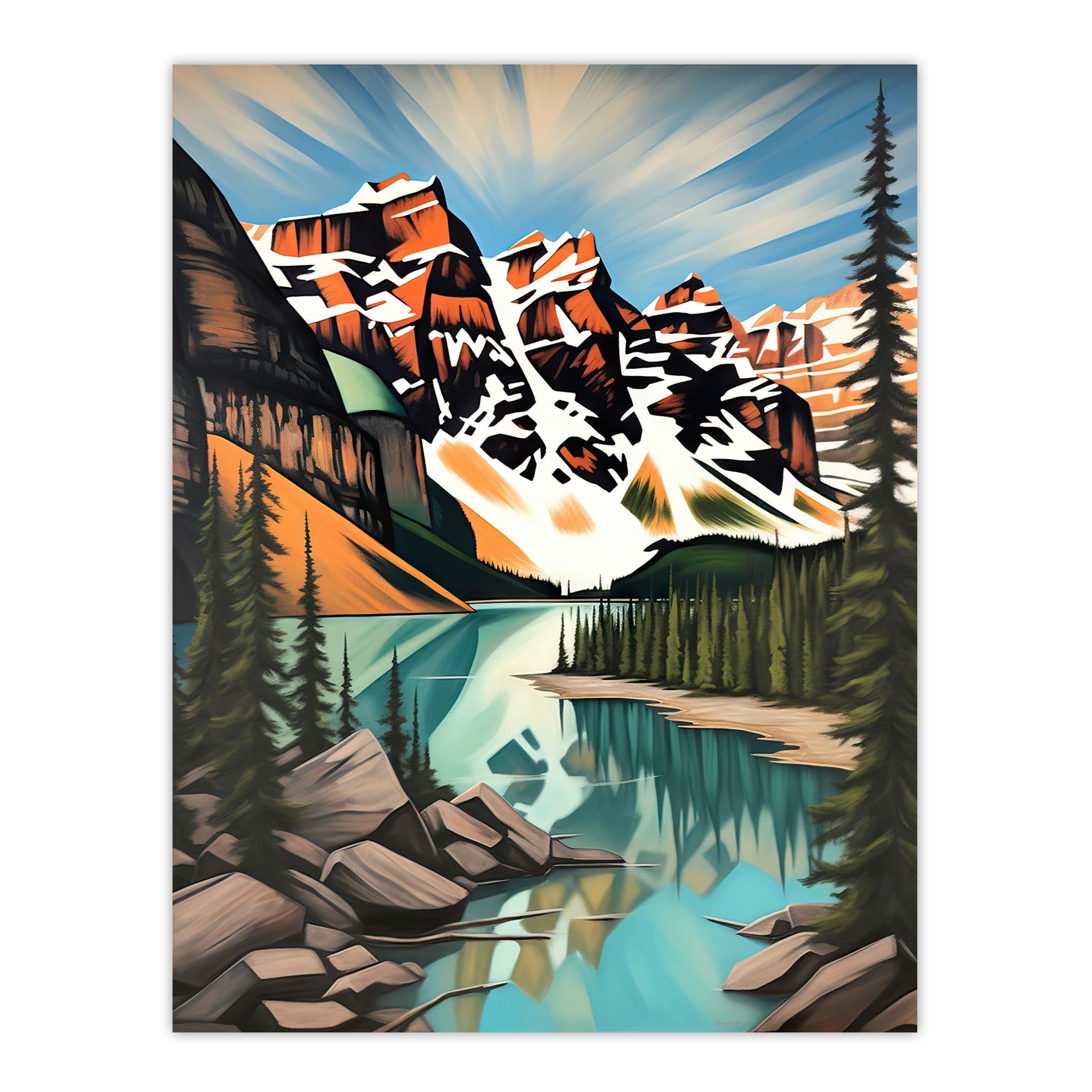 Banff National Park Artwork Turquoise Canada Moraine Glacial Lake Unframed Wall Art Print Poster Home Decor Premium