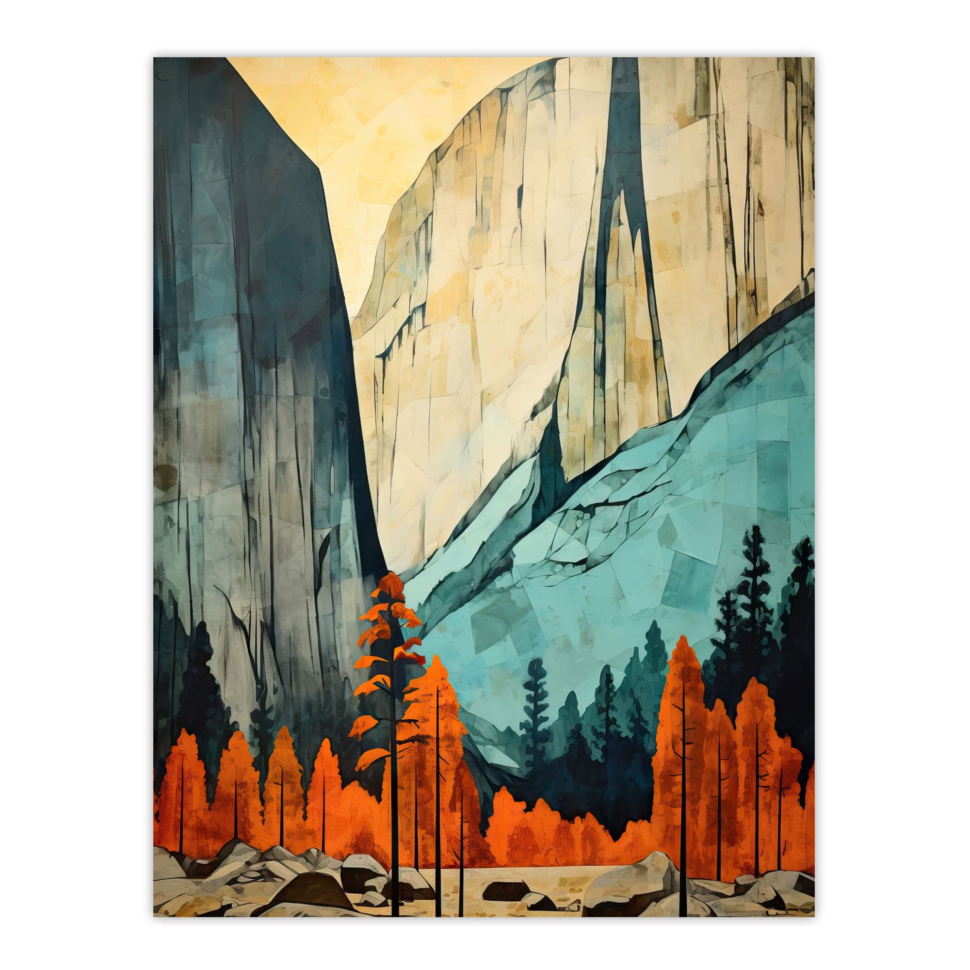 Banff National Park Oil Painting Canadian Rockies Mountain Range In Autumn Unframed Wall Art Print Poster Home Decor Premium