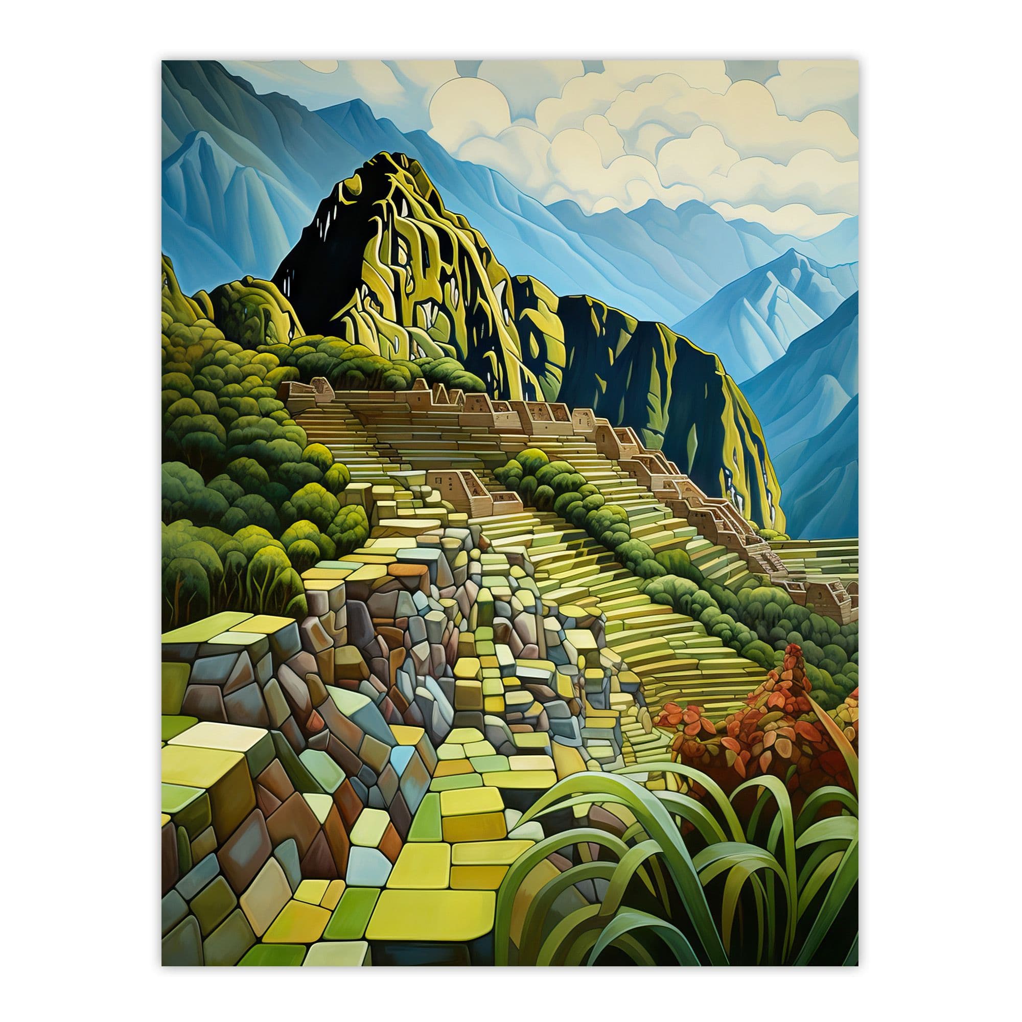 Machu Picchu Peru Artwork Stunning Inca Empire Citadel On The Andes Mountains Unframed Wall Art Print Poster Home Decor Premium