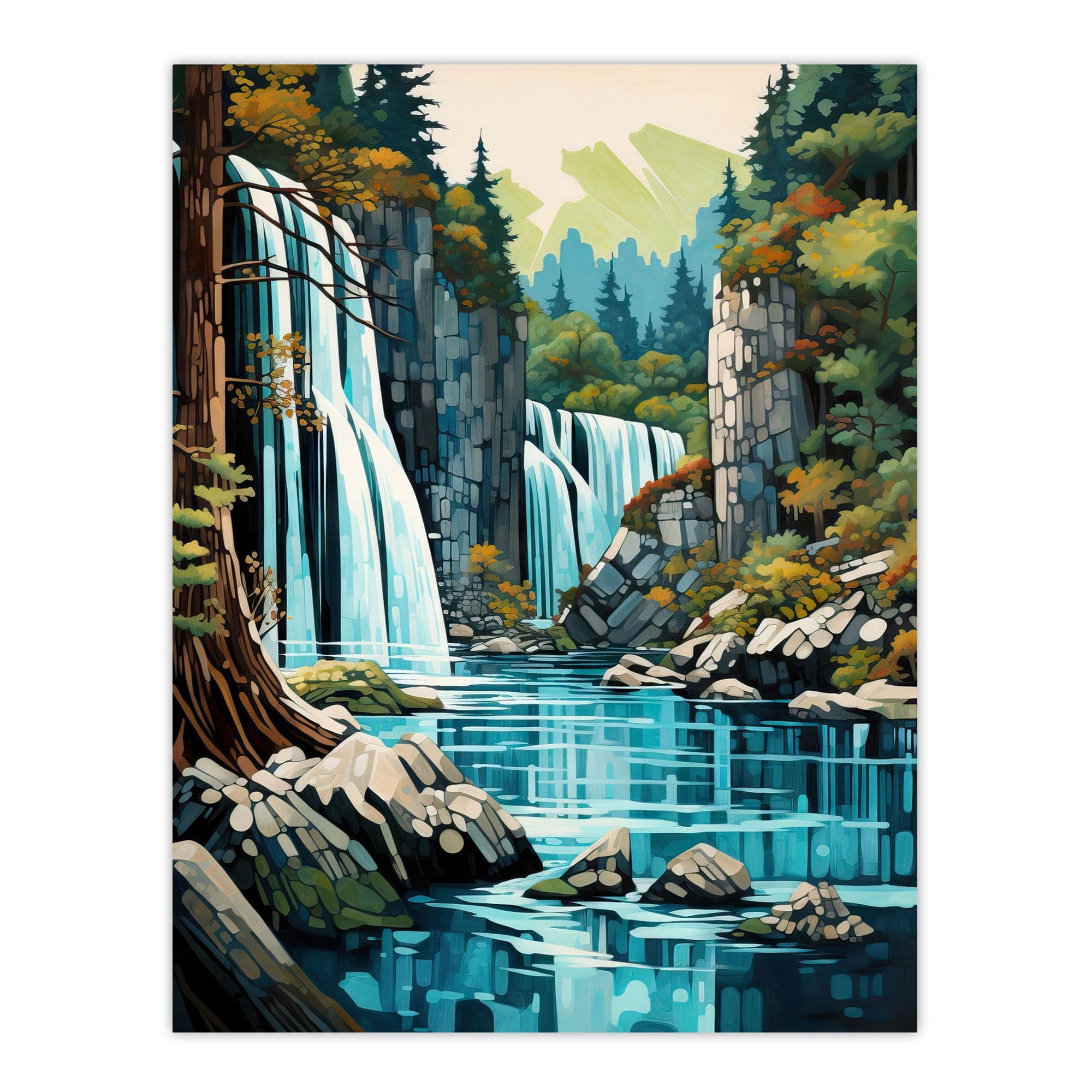 Plitvice Lakes National Park Artwork Reserve Croatia Waterfalls Unframed Wall Art Print Poster Home Decor Premium
