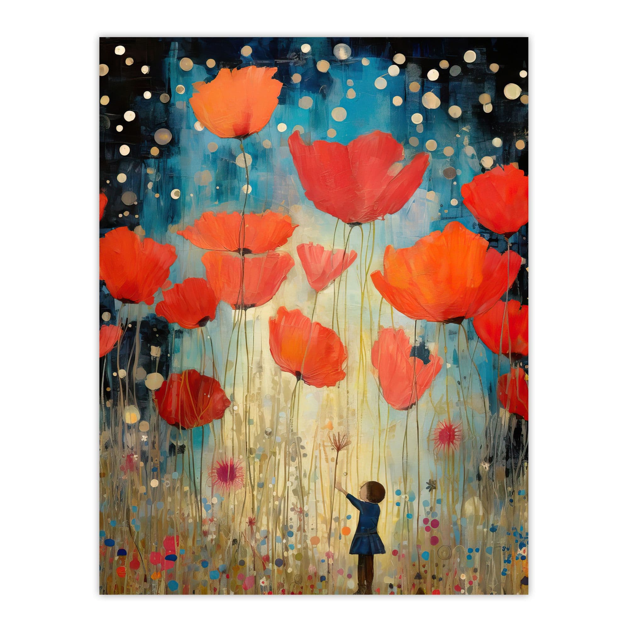 Poppy Dreams Oil Painting Bedroom Wildflower Meadow Giant Poppies Unframed Wall Art Print Poster Home Decor Premium