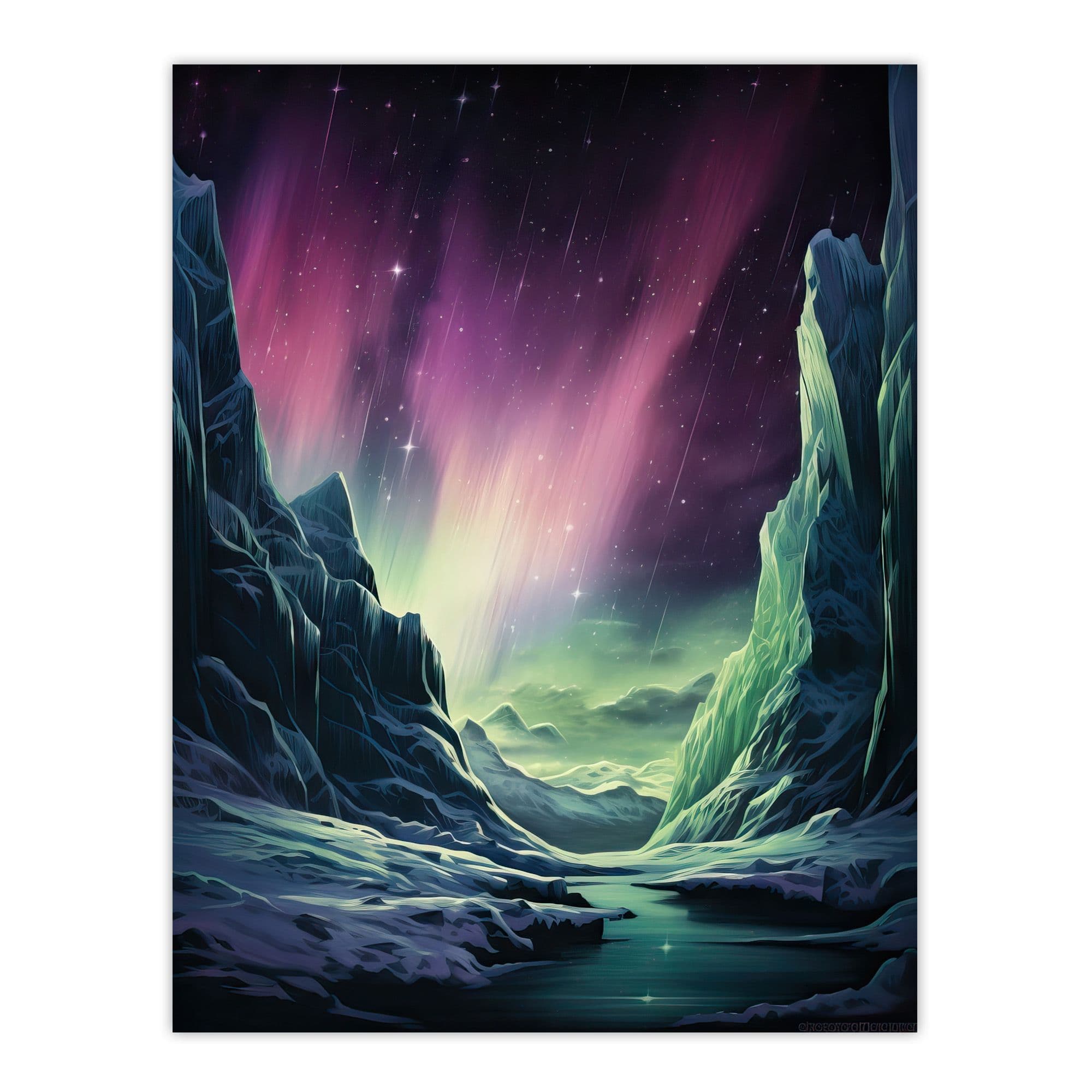Northern Lights Borealis Artwork Antarctica Southern Aurora Australis Unframed Wall Art Print Poster Home Decor Premium