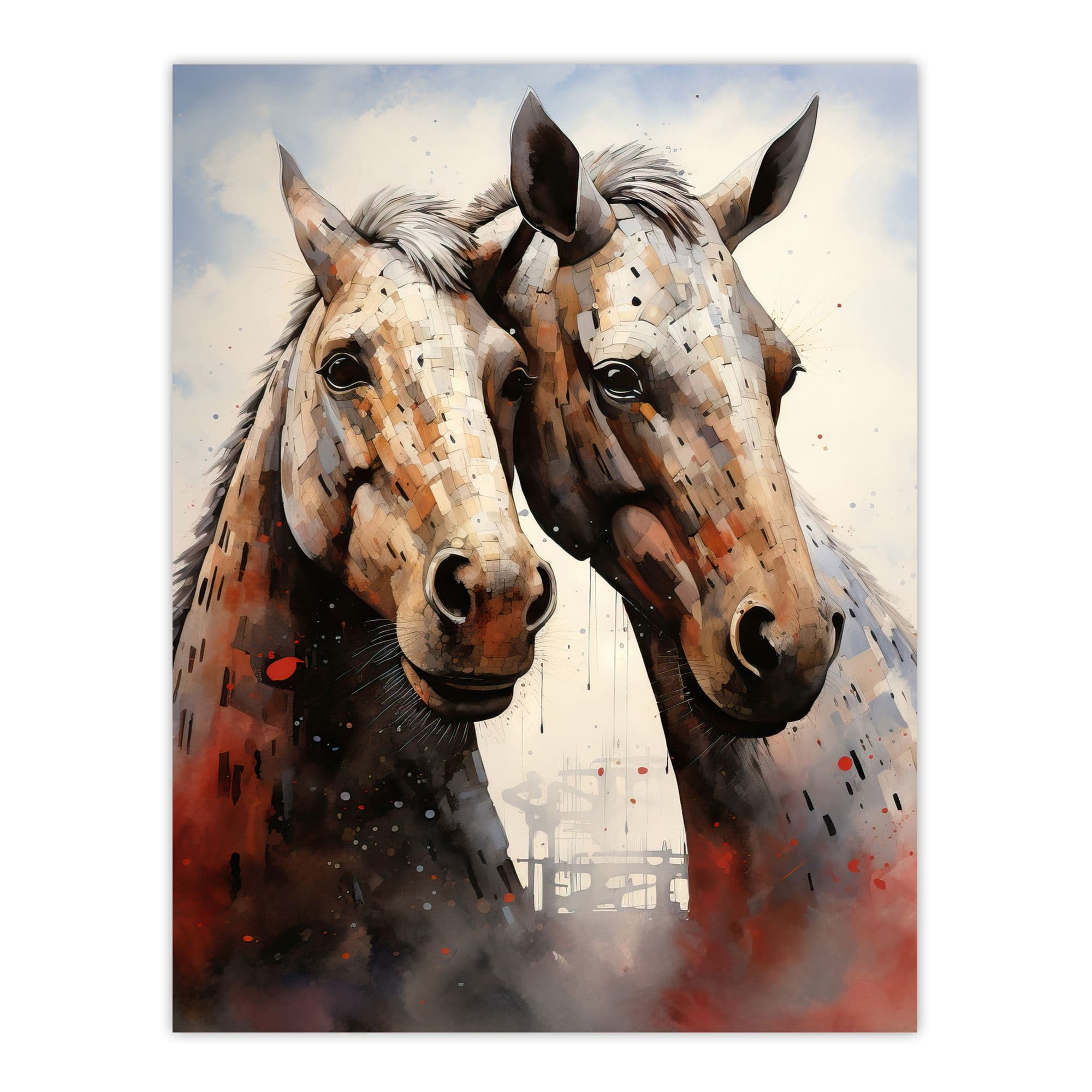 Kelpies Reimagined Mythical Scottish Horse Illustration Artwork Falkirk Scotland Unframed Wall Art Print Poster Home Decor Premium