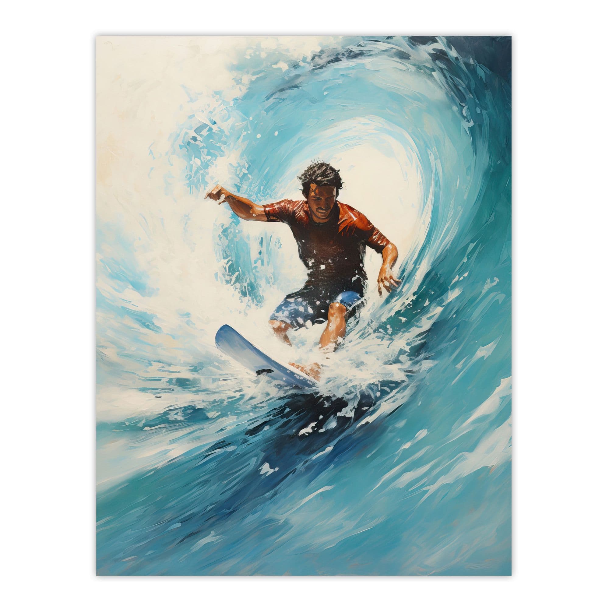Endless Summer Surfers Crest Wave Artwork Unframed Wall Art Print Poster Home Decor Premium