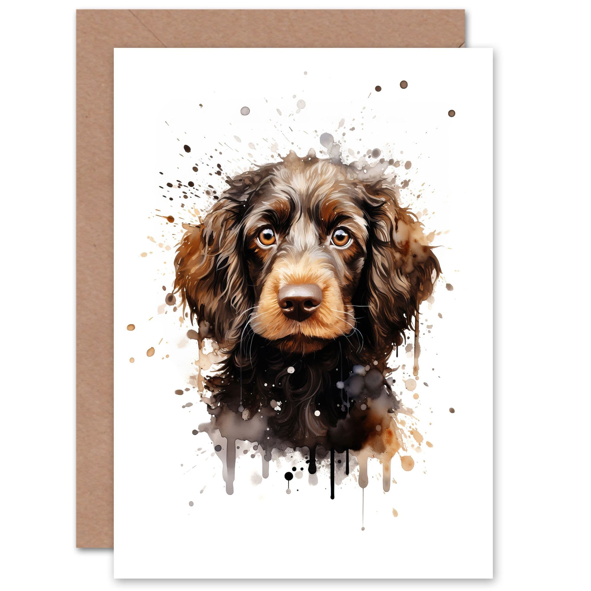 Cockapoo Lovers Gift Watercolour Pet Portrait Painting Artwork Greeting Card