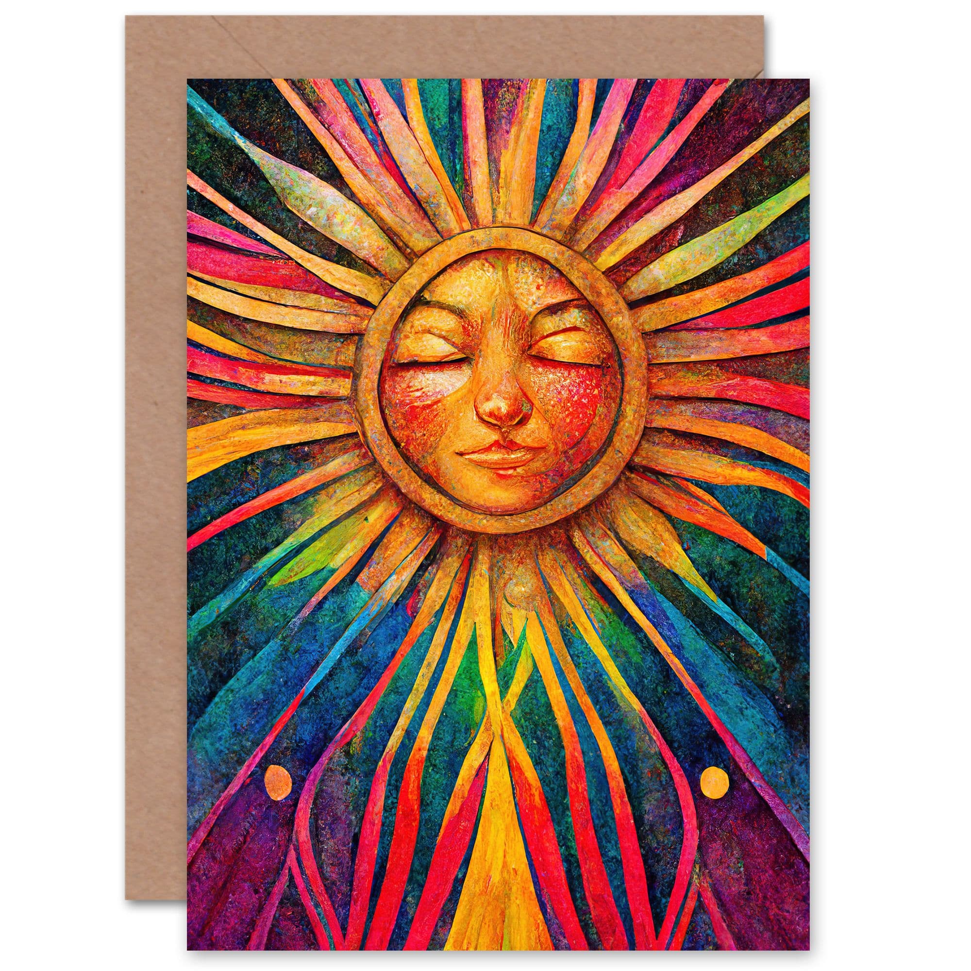 Shine Bright Sun Worship for Him Birthday Thank You Greeting Card
