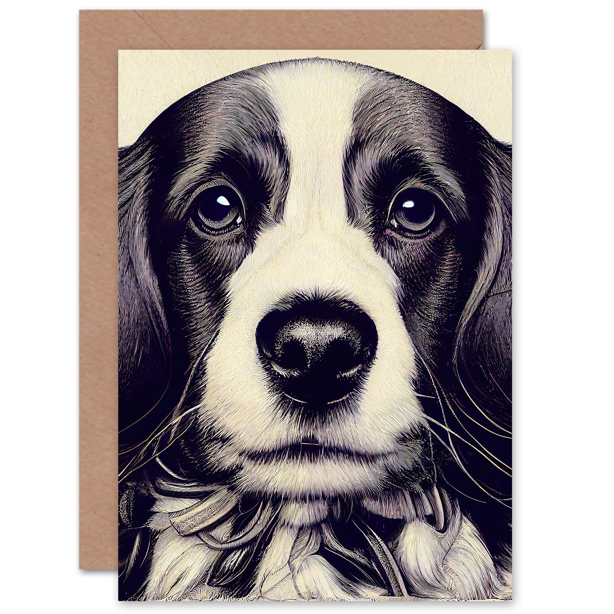 Cute Puppy Portrait Wife Her Birthday Thank You Greeting Card