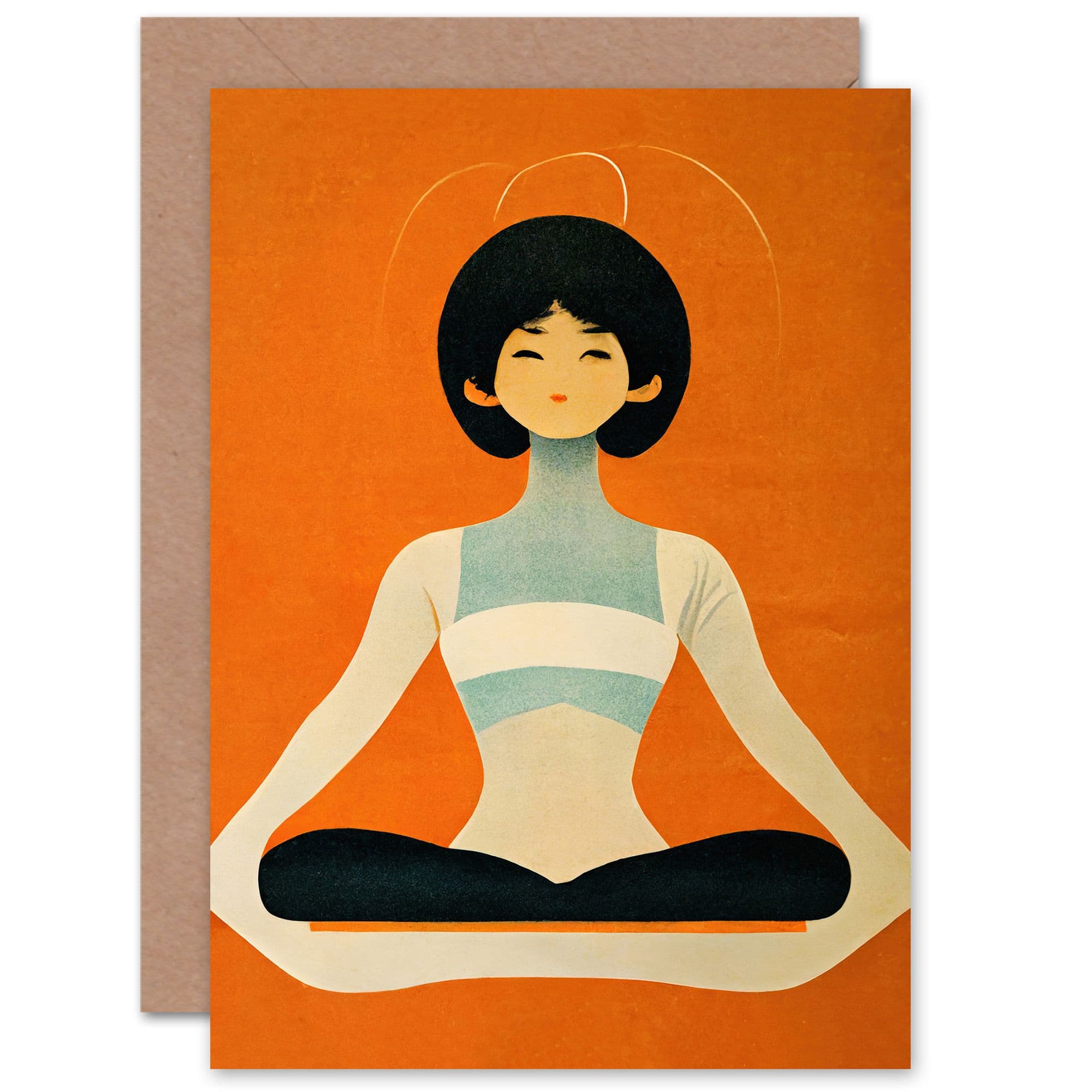 Relax Yoga for Wife Her Birthday Congratulations Greeting Card & Envelope