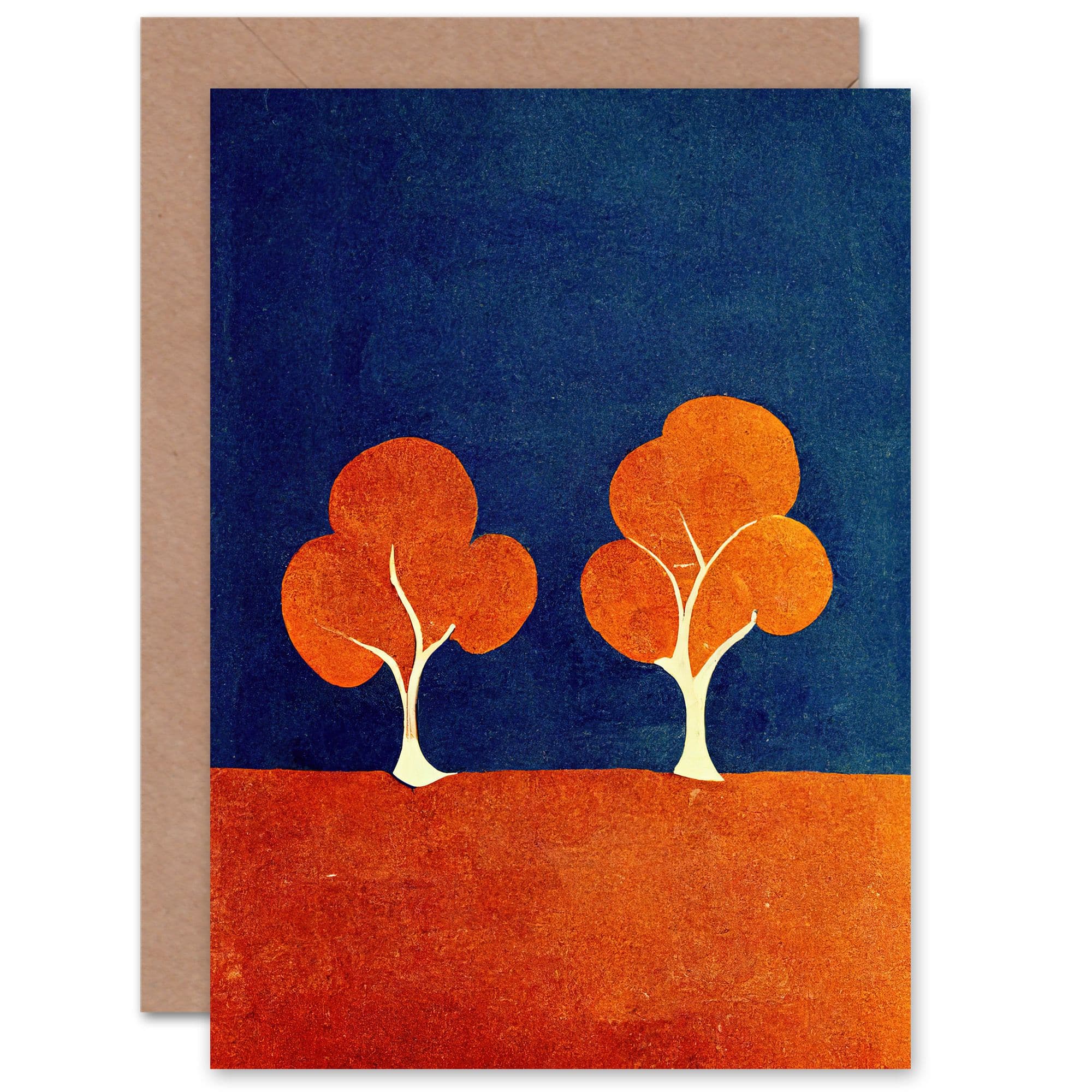 Duotone Trees Matisse Style Him Her Birthday Thank You Greeting Card