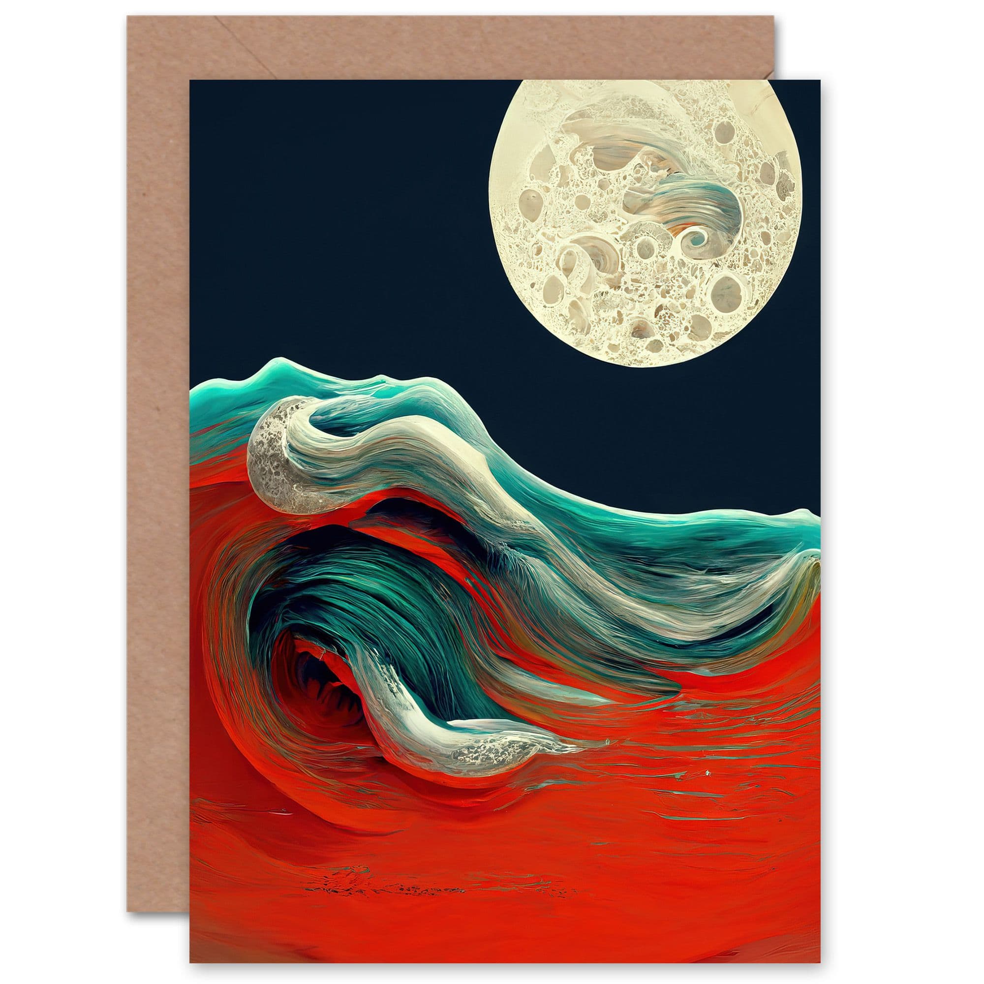Full Moon at Sea for Him or Her Birthday Thank You Greeting Card
