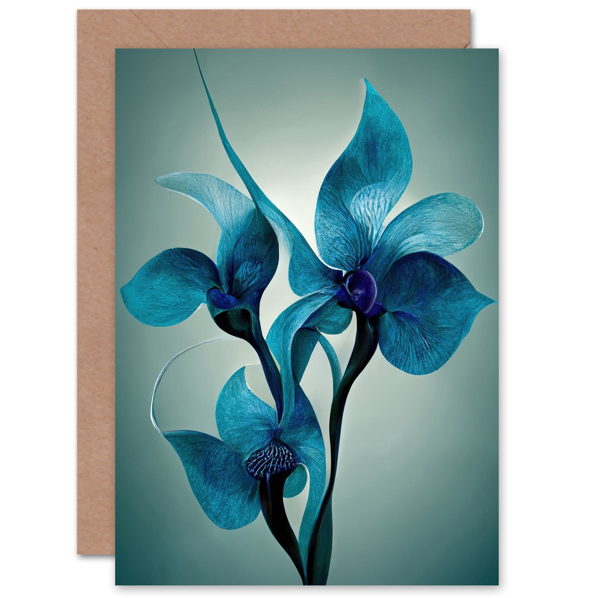 Elegant Blue Orchid Lily for Wife Her Mothers Day Sympathy Greeting Card