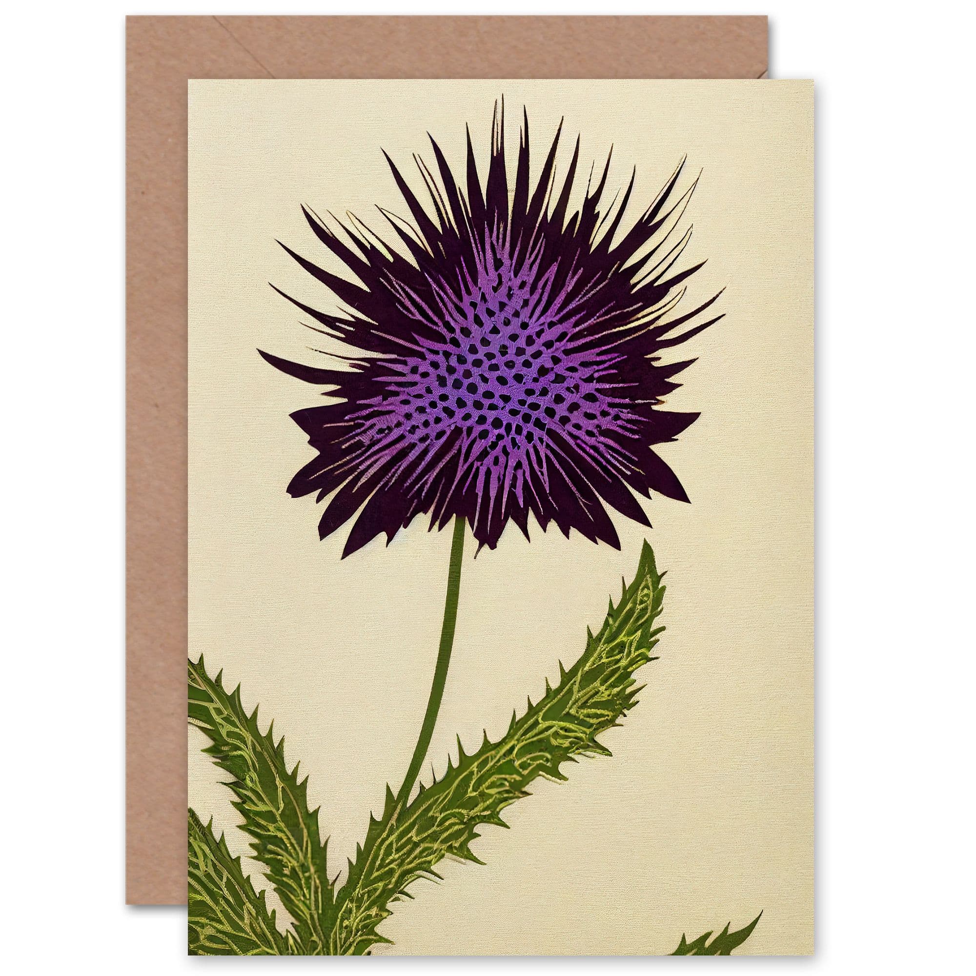 Scottish Thistle Him or Her Birthday Thank You Greeting Card