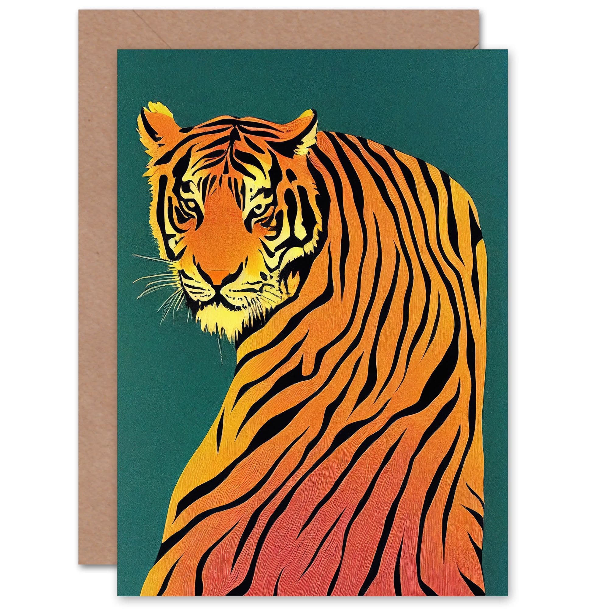 Turning Tiger Him or Her Birthday Thank You Greeting Card Envelope