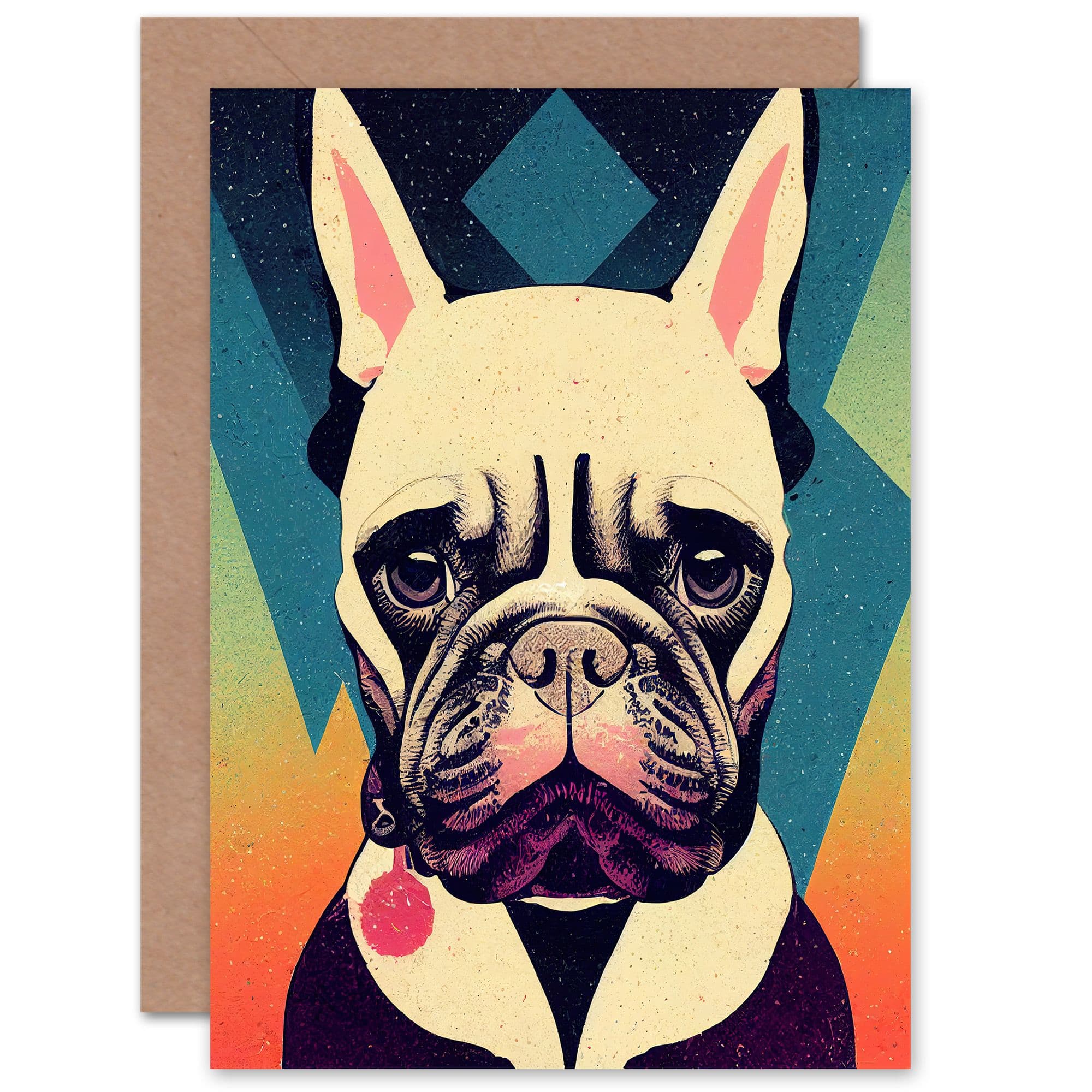 Cool Dog Bulldog Him or Her Birthday Thank You Greeting Card
