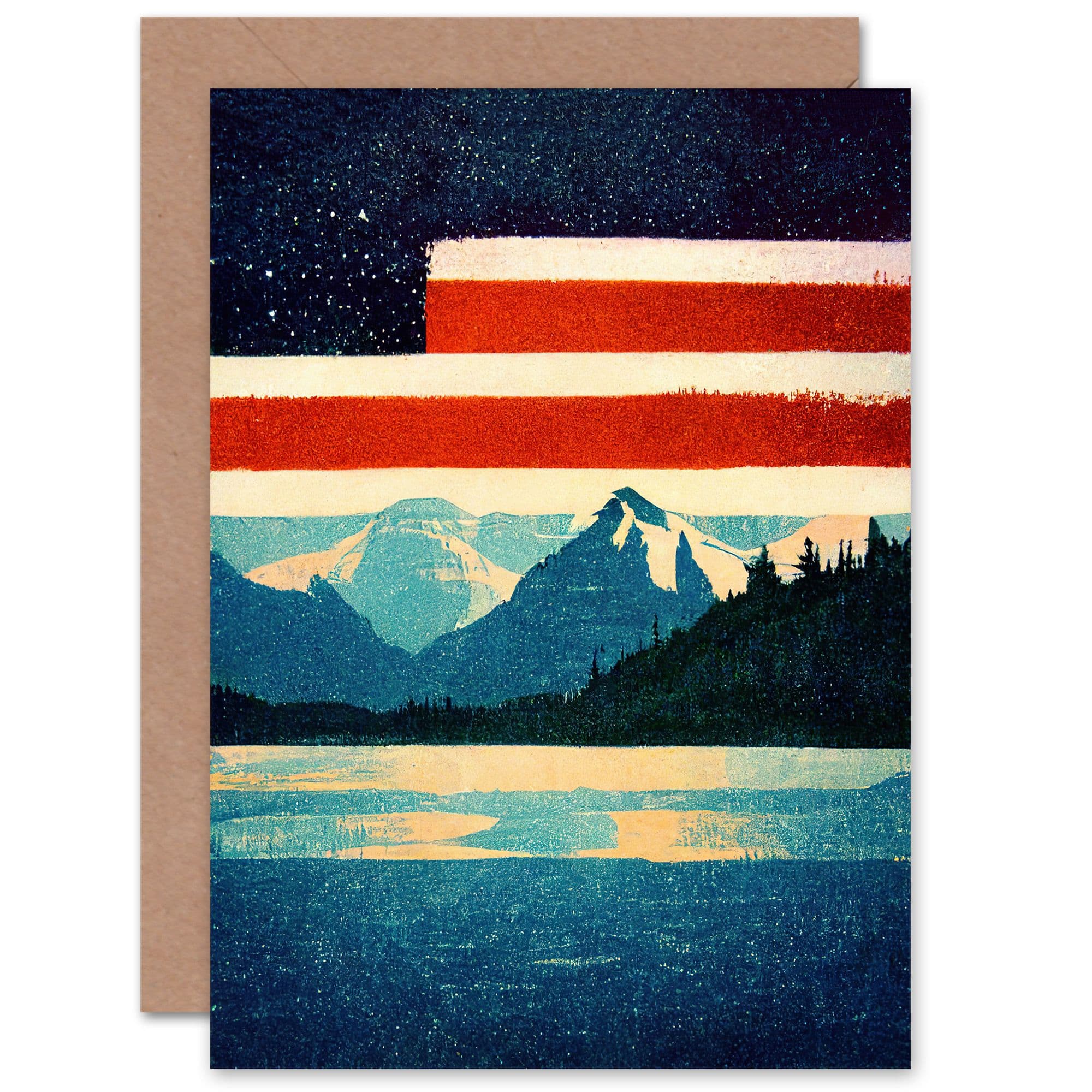 Stars and Stripes USA National Parks for Him or Her Greeting Card