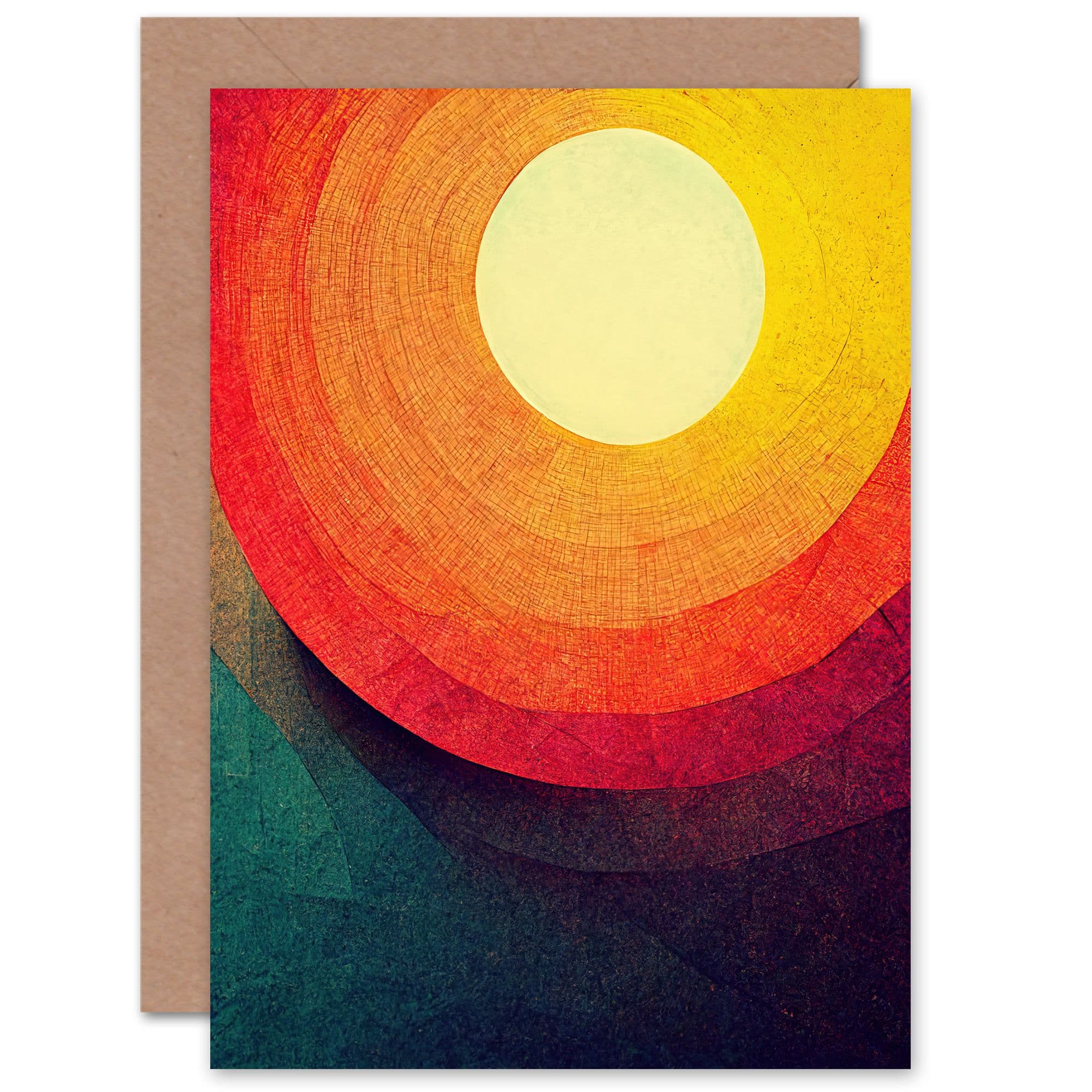 Abstract Sun Sunbeam for Him or Her Birthday Thank You Greeting Card