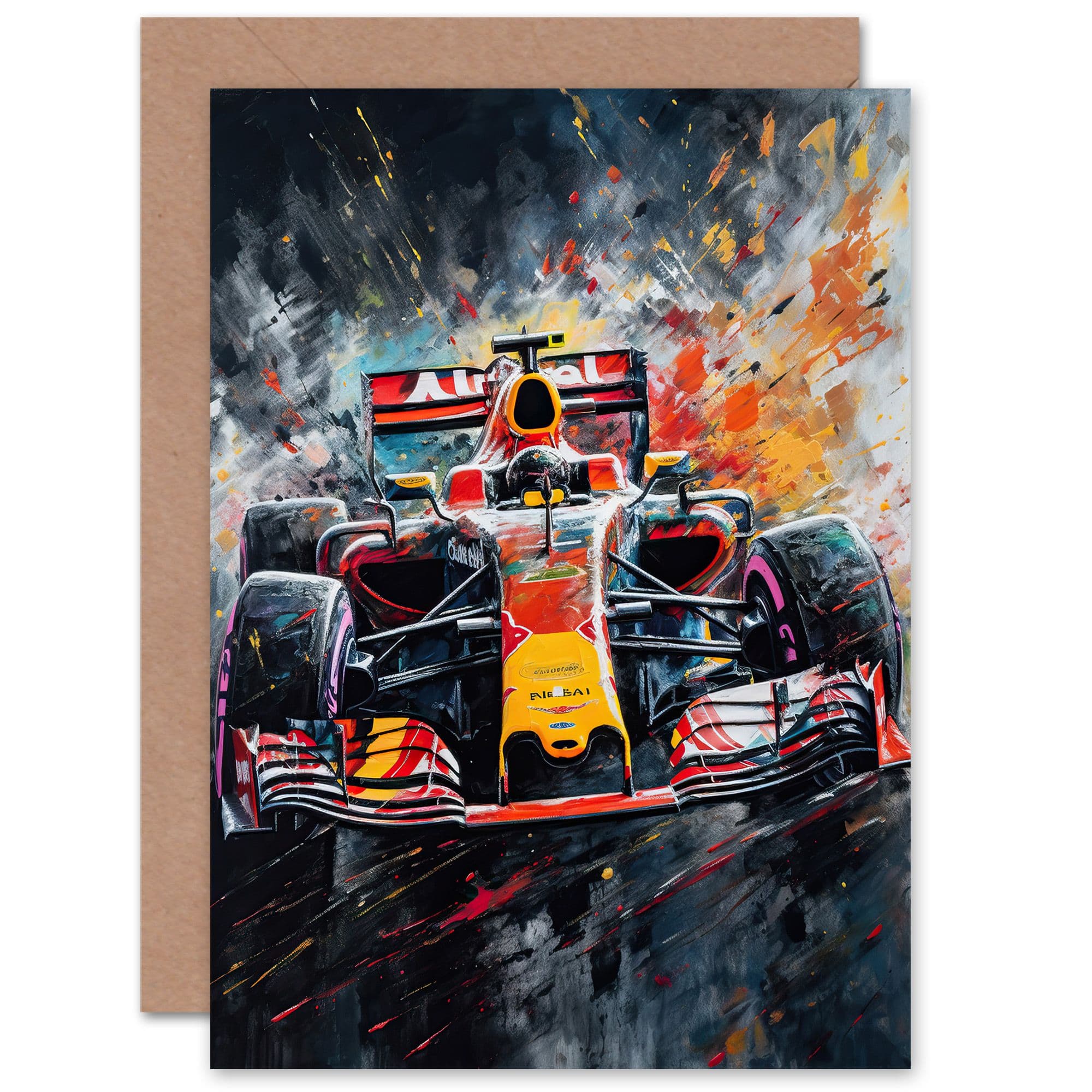Race Car Motorsport Fan for Husband Him Dad Fathers Day Greeting Card