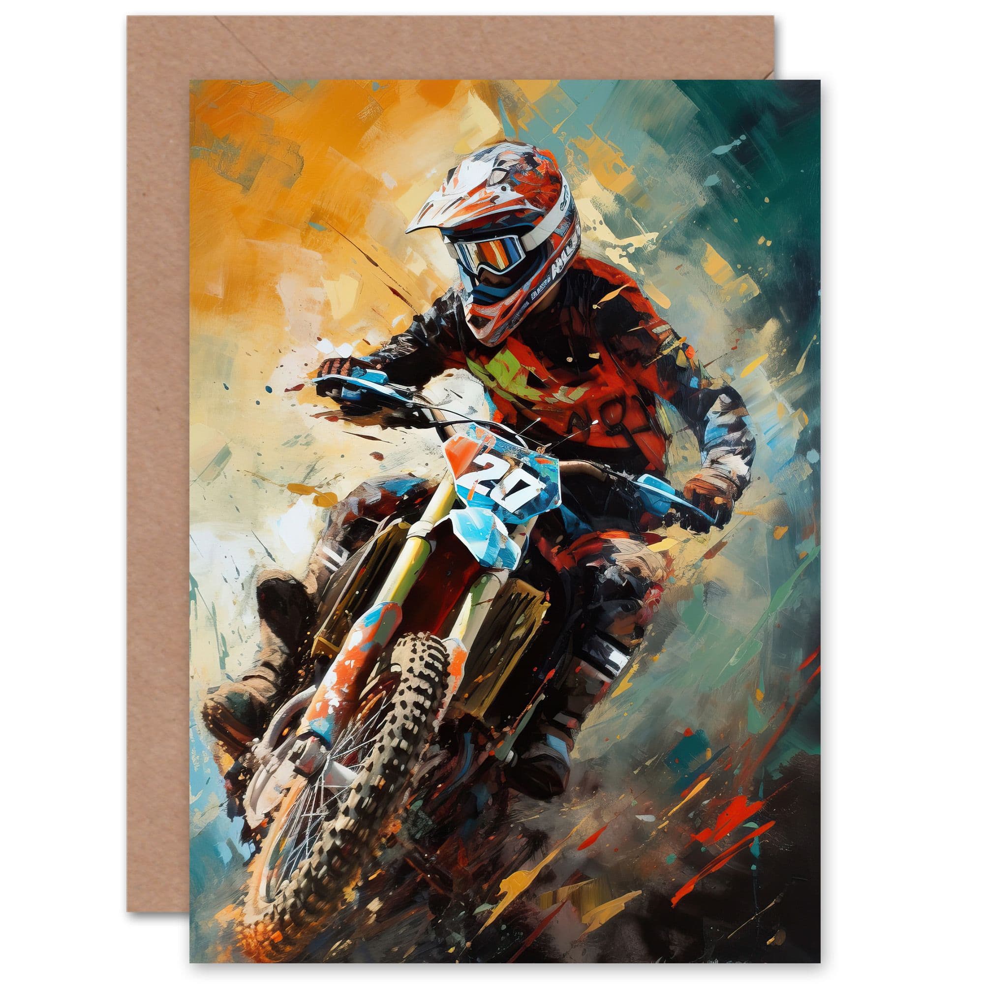 Motocross Fan Motorcycle Dirt Bike Husband Him Dad Greeting Card