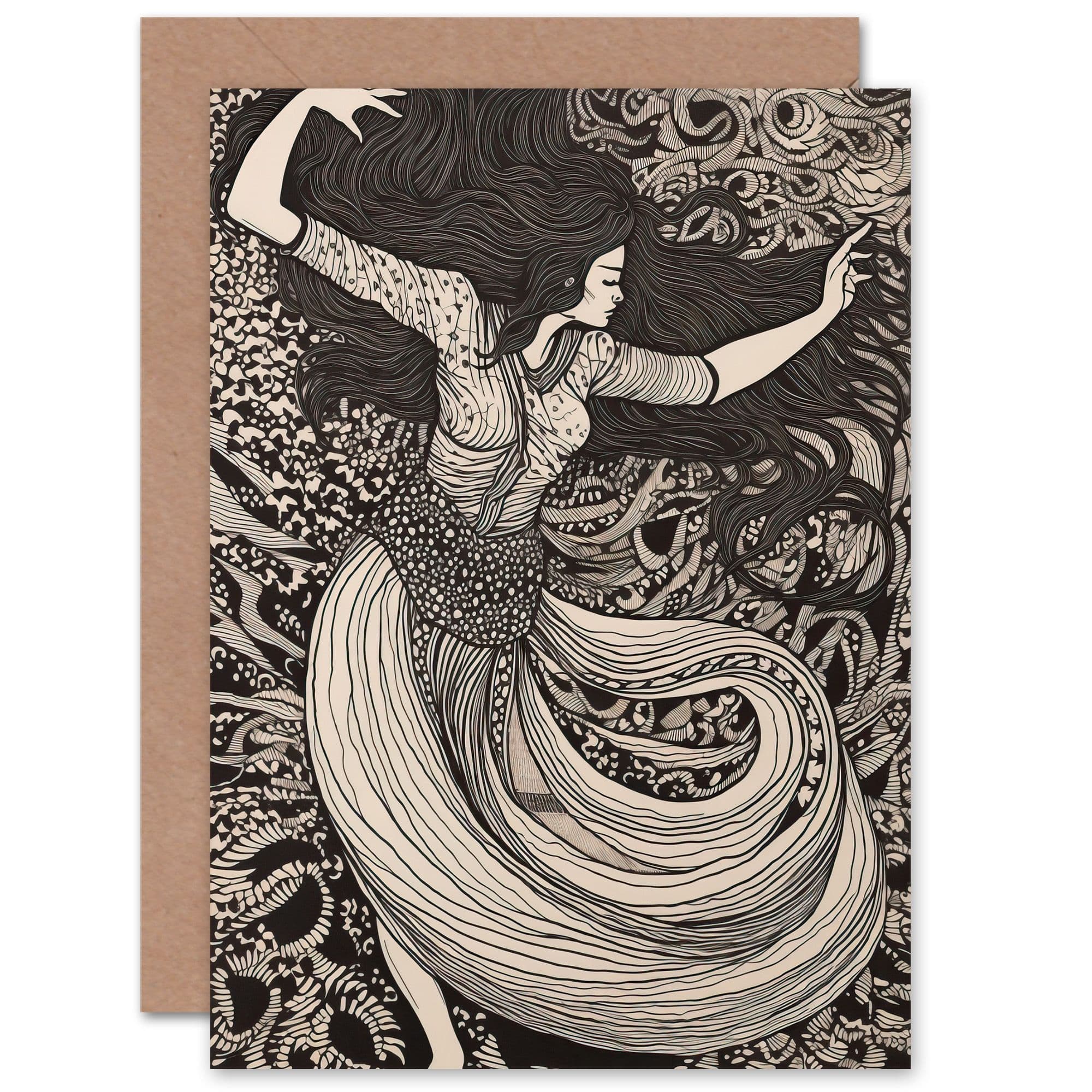 Dance Like Nobody's Watching Boho for Wife Her Birthday Greeting Card