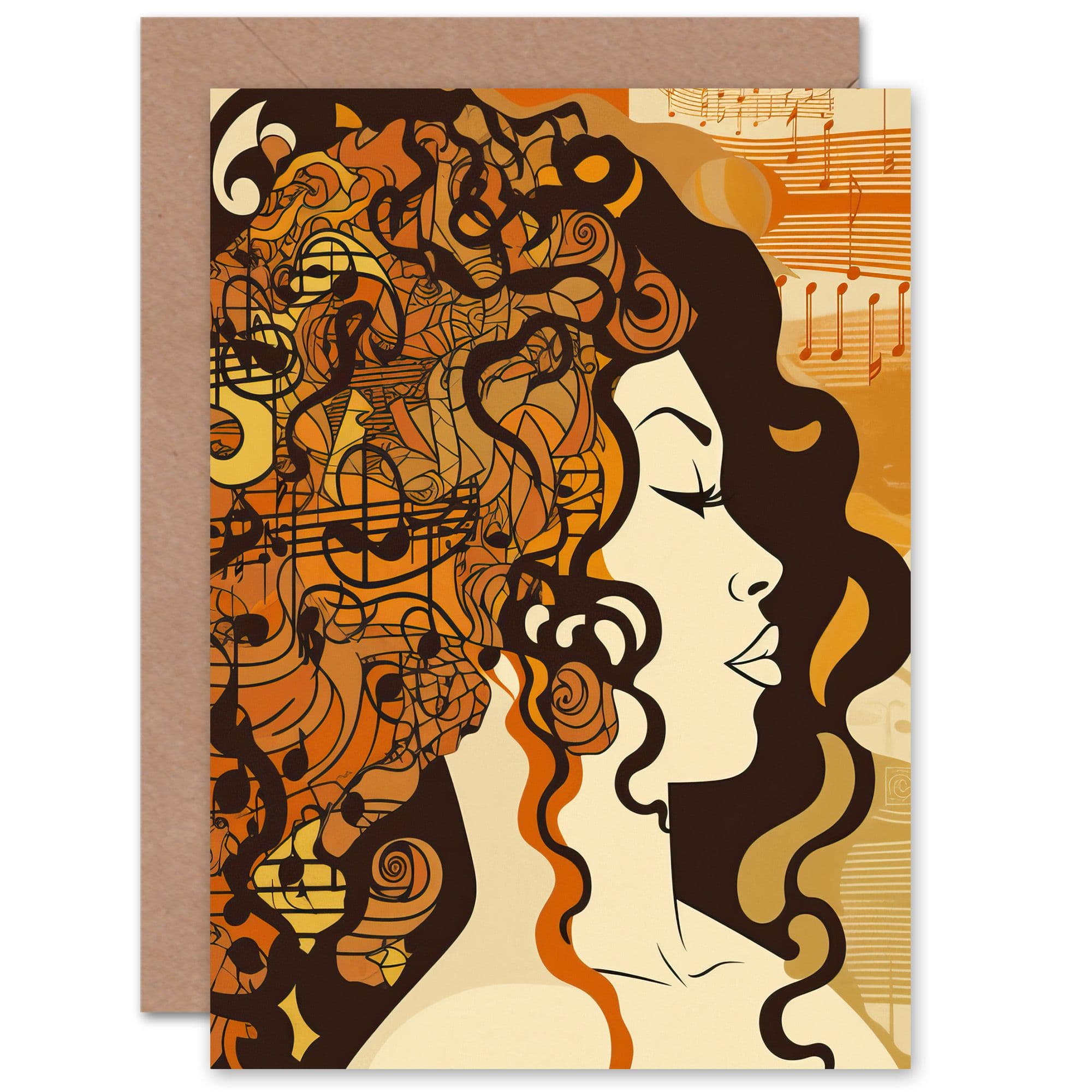 Music Festival Boho Retro Wife Her Birthday Thank You Greeting Card