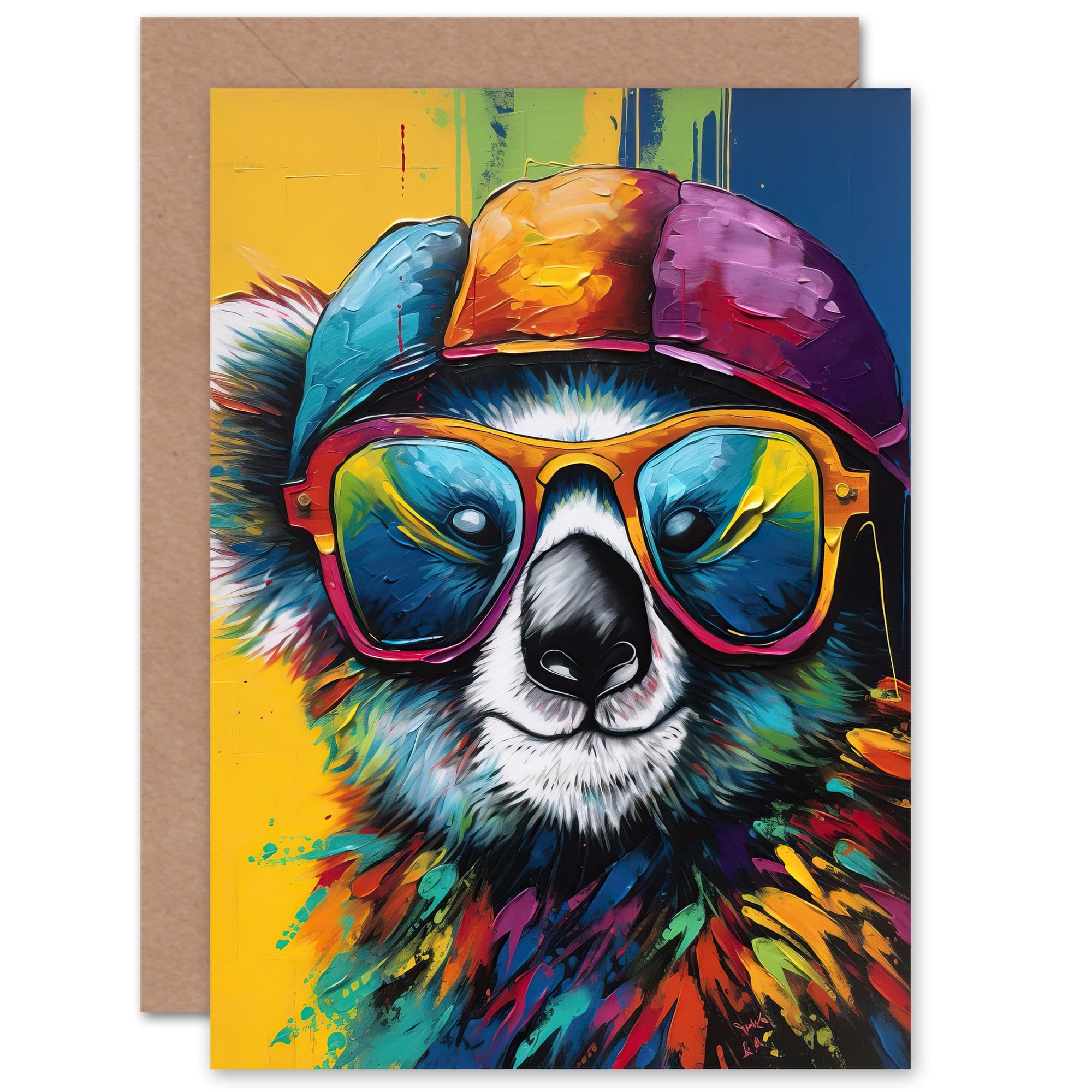 Cool Koala Bright Colourful Fun for Child Kids Birthday Greeting Card