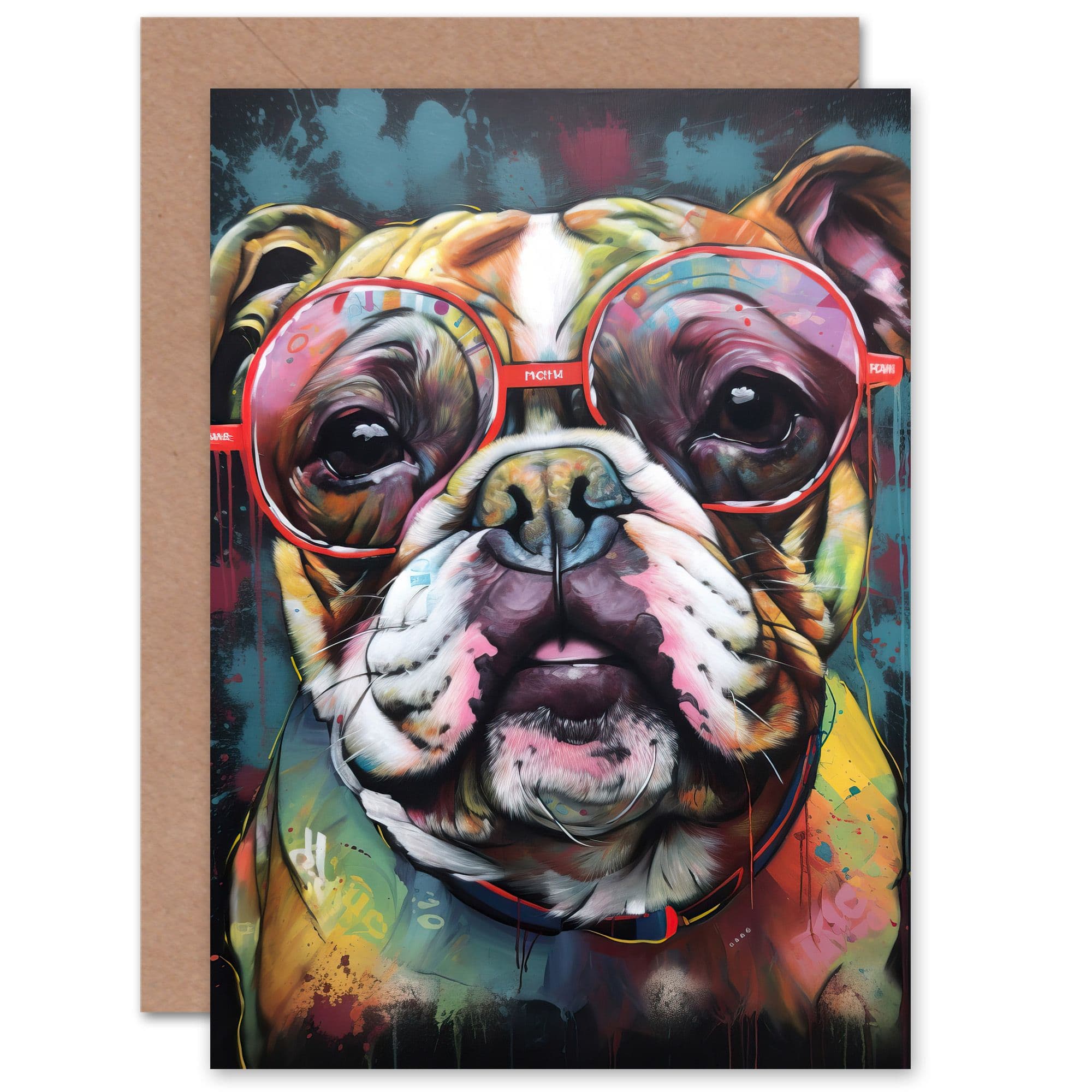 Bifocal Bulldog Husband Him Dad Son Brother Birthday Greeting Card