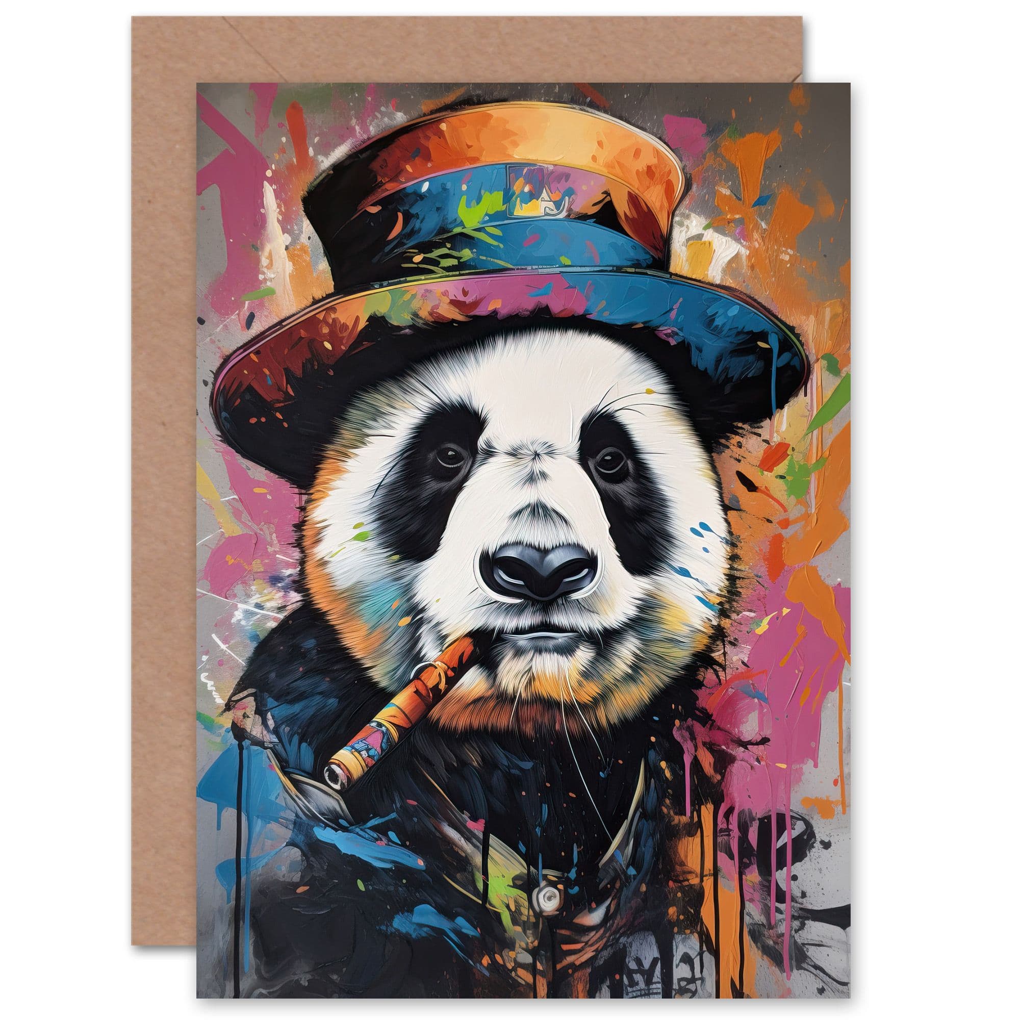 Posh Panda Husband Him Dad Son Birthday Fathers Day Greeting Card