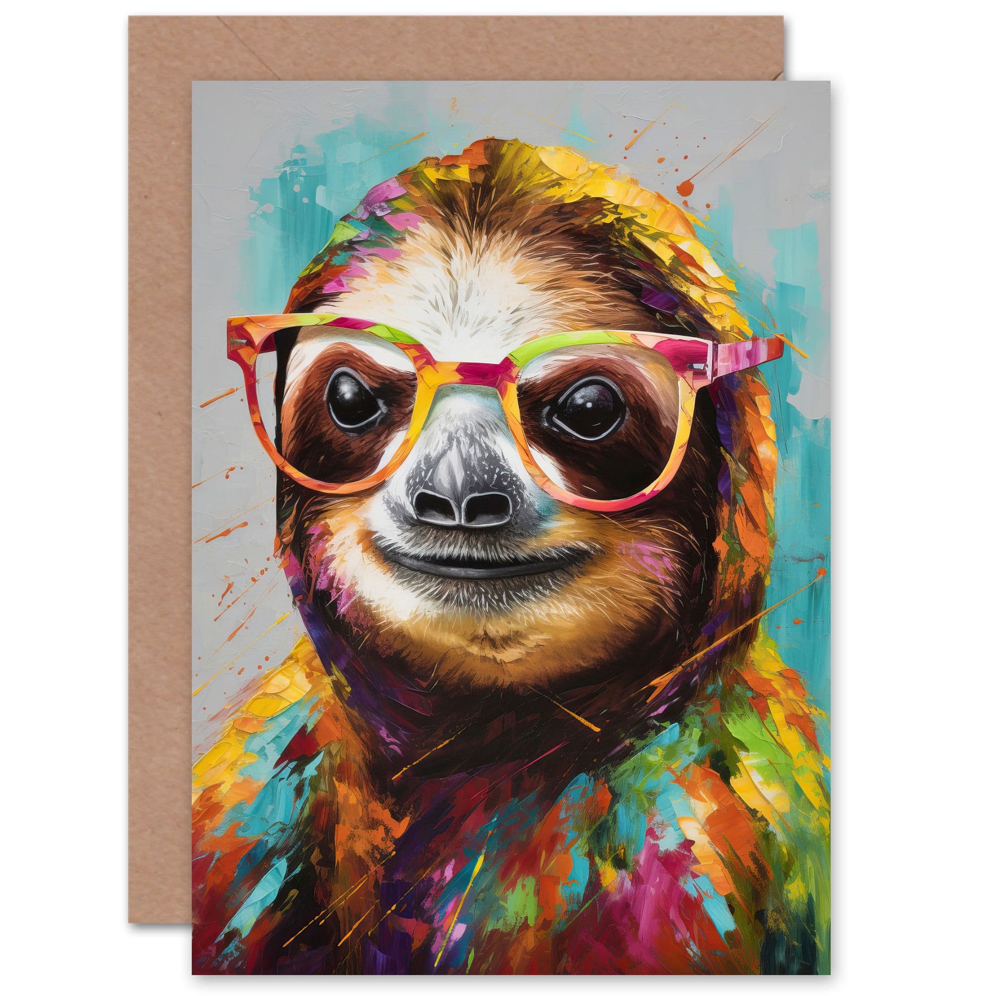 Fun Sloth Spectacles Birthday Greeting Card