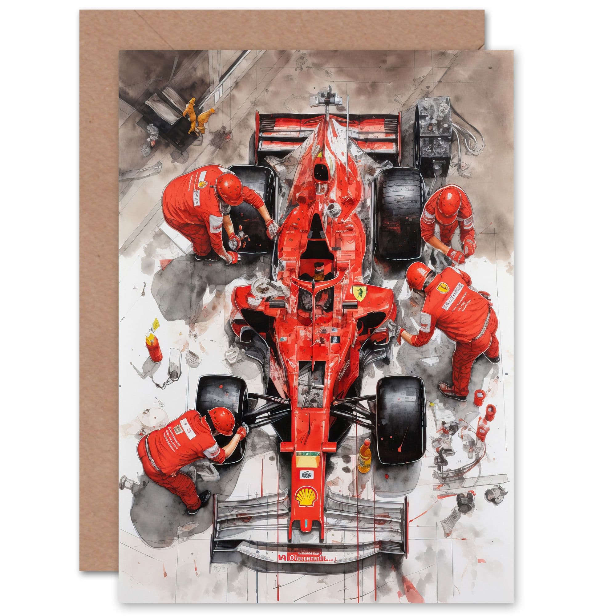 Grand Prix Pit Stop for Husband Him Dad Son Fathers Day Greeting Card