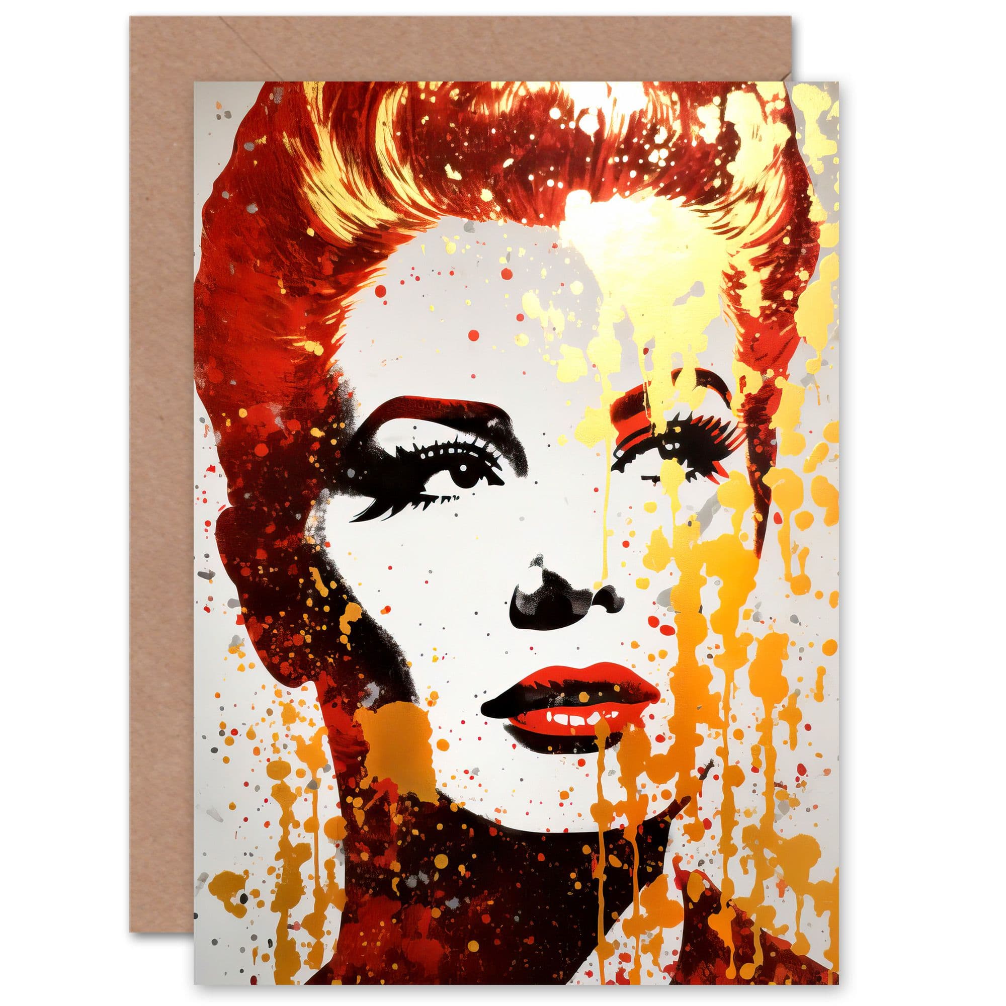 Red and Gold Glitter Fashion Glamour Shot Birthday Greeting Card