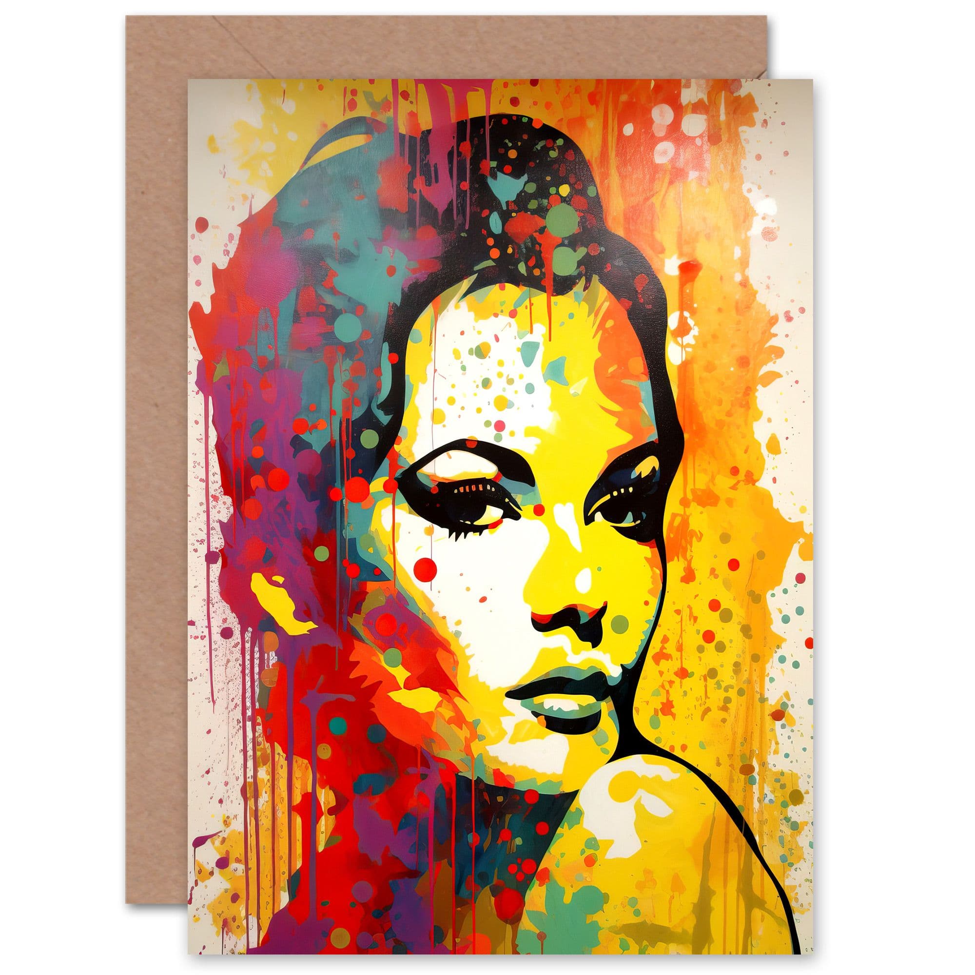 Female Retro Glam Happy Wife Her Birthday Thank You Greeting Card