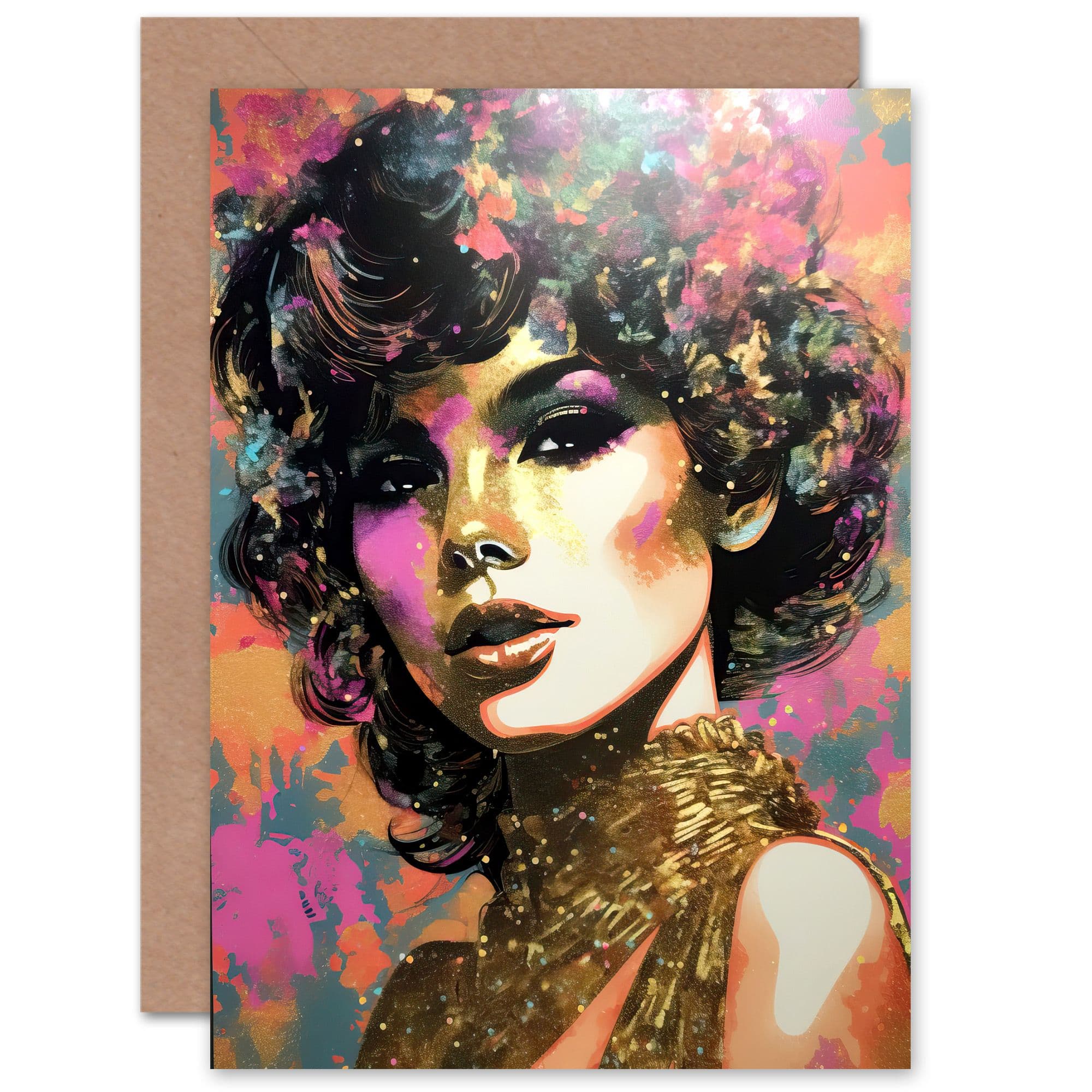 Glitter Glam Fashion Woman Wife Her Birthday Greeting Card