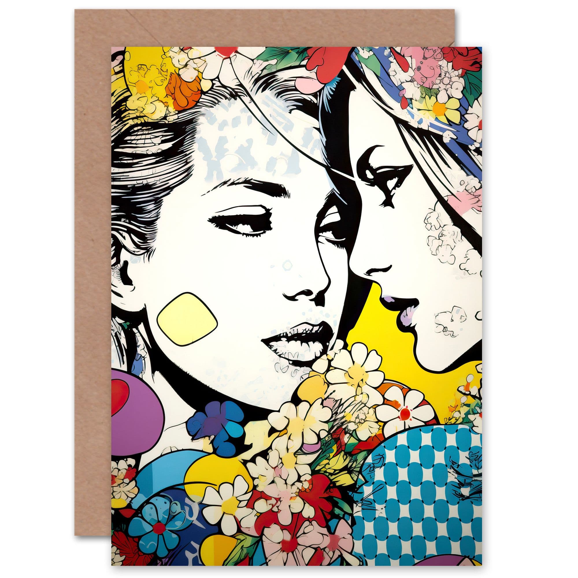 Soulmates Woman LGBTQ Lesbian Floral Anniversary Love Greeting Card