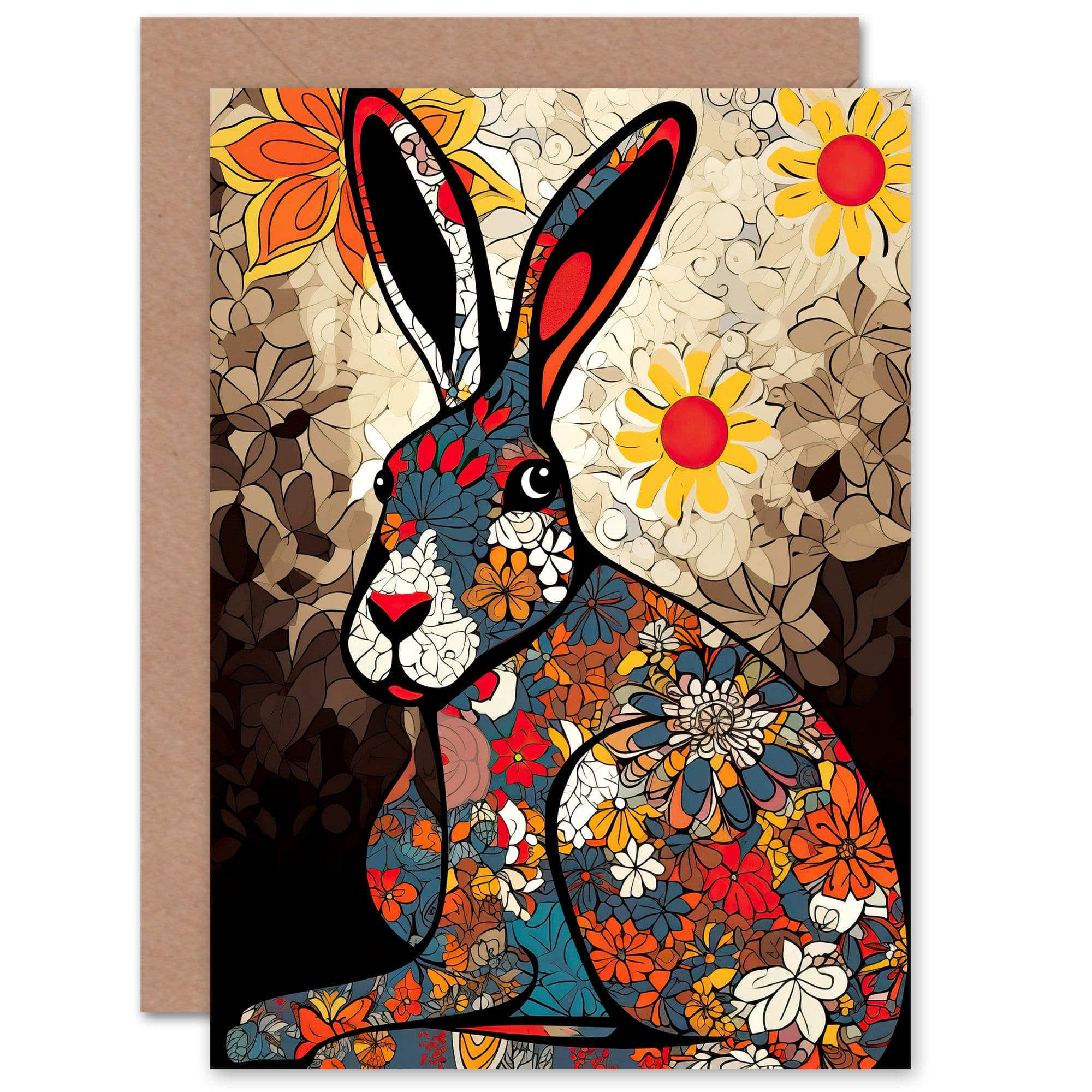 Flowers Your Hare Flower Power Thank You Mothers Day Greeting Card