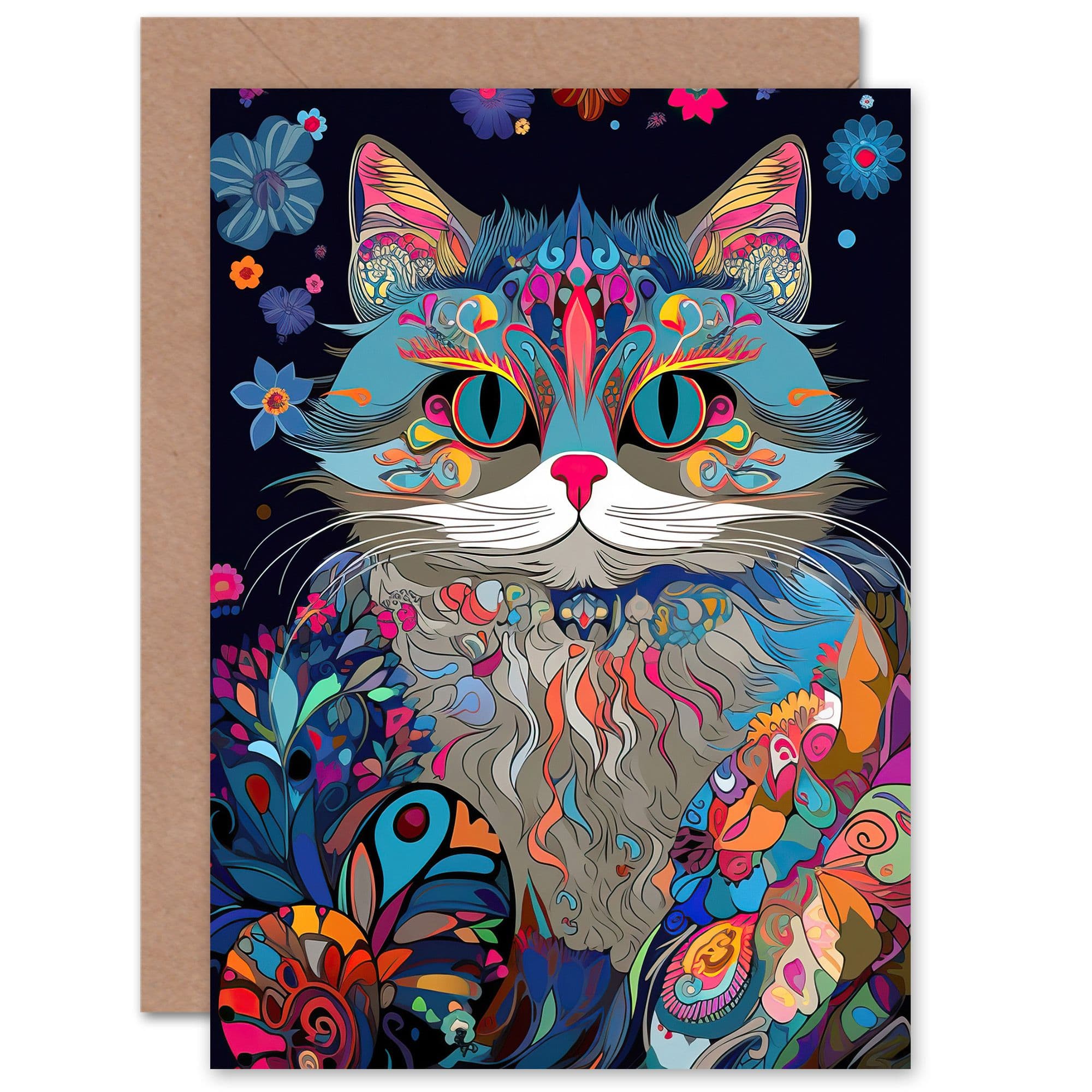 Alice in Wonderland Original Cheshire Cat Birthday Greeting Card