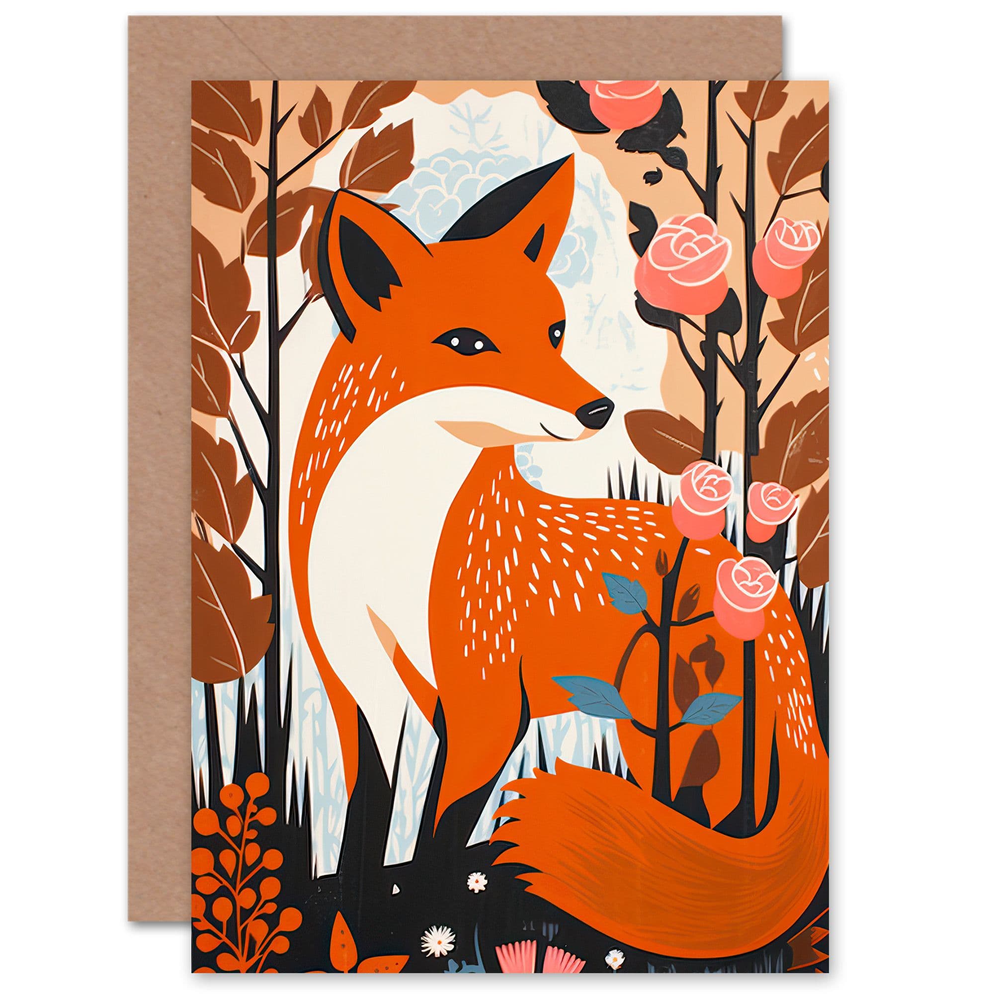 Fox Bush Wife Her Birthday Mothers Day Greeting Card