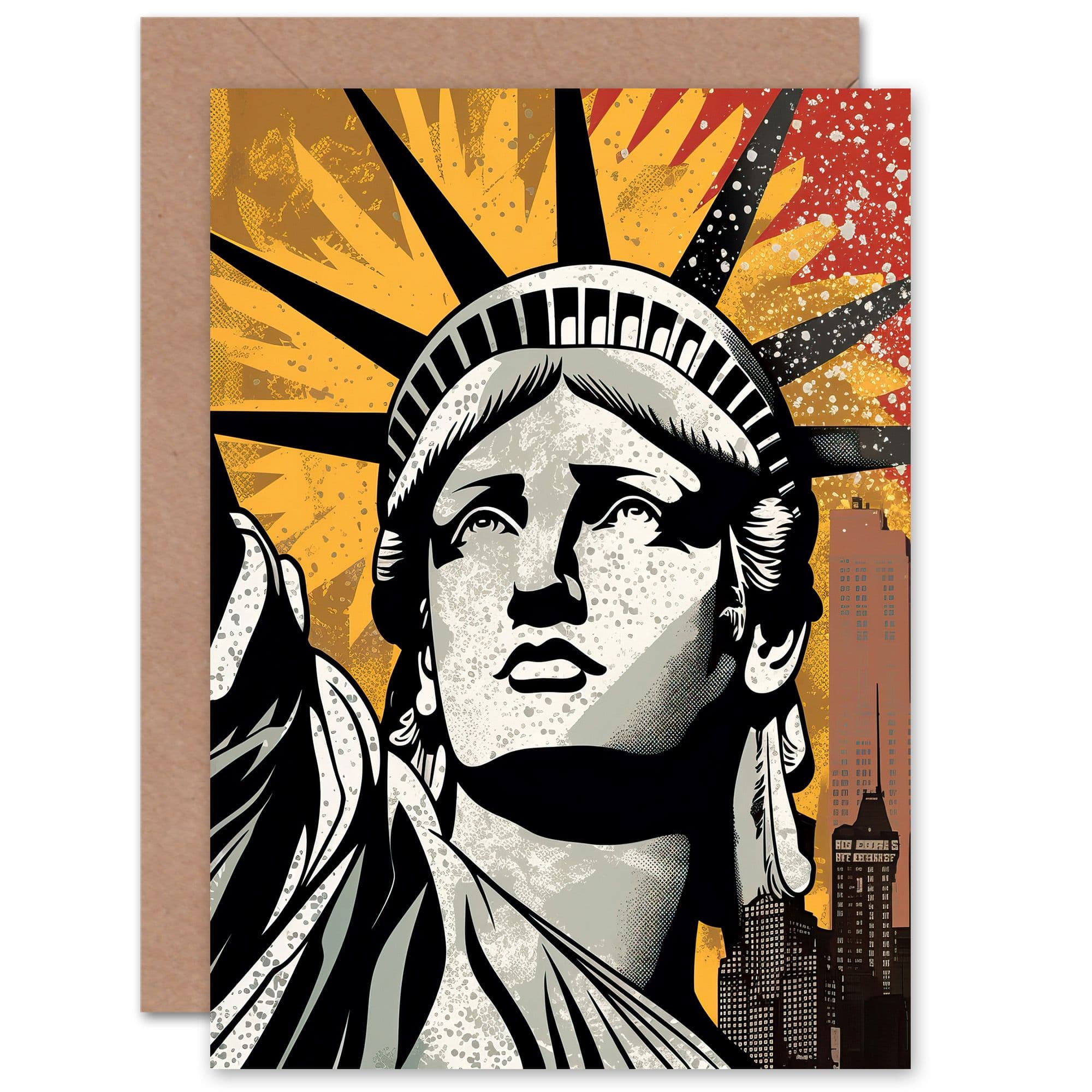 Statue of Liberty 4th July Celebrations Him Her Birthday Greeting Card