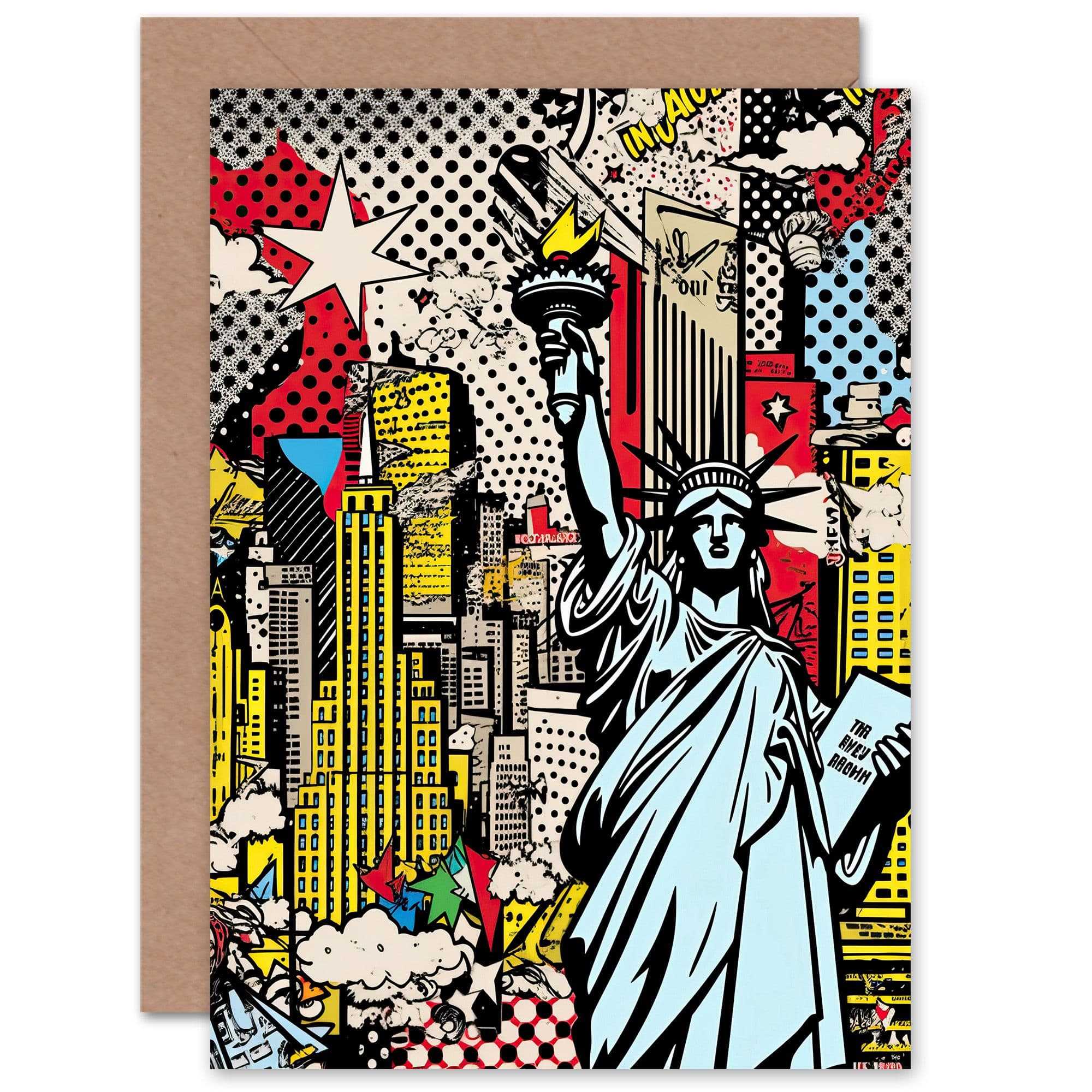 New York City Skyline Pop Art American Dream Thank You Greeting Card