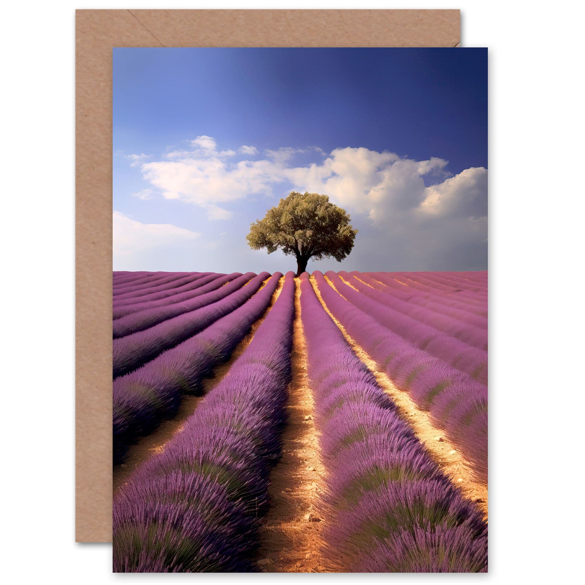 Field Provence France Lone Tree Birthday Thank You Greeting Card