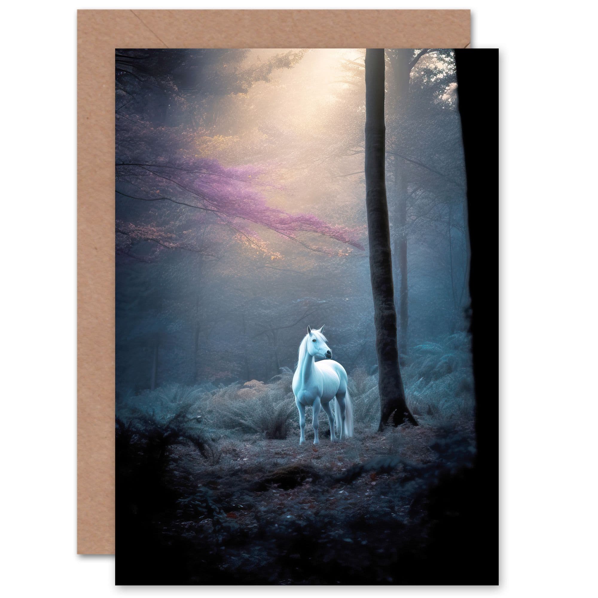Forest Horse Photo Enchanted Landscape Birthday Thank You Greeting Card