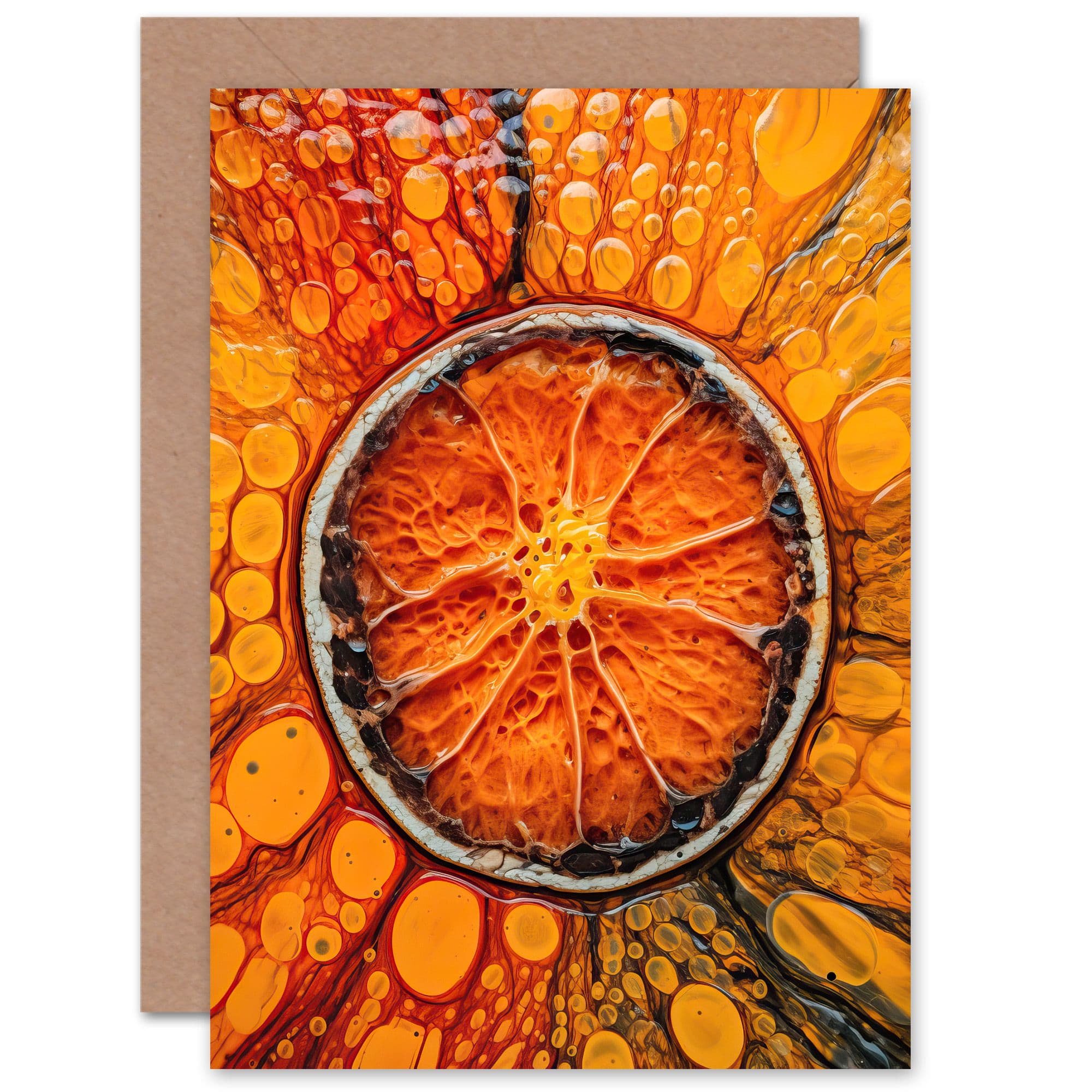 Orange Slice in Orange for Him or Her Birthday Thank You Greeting Card