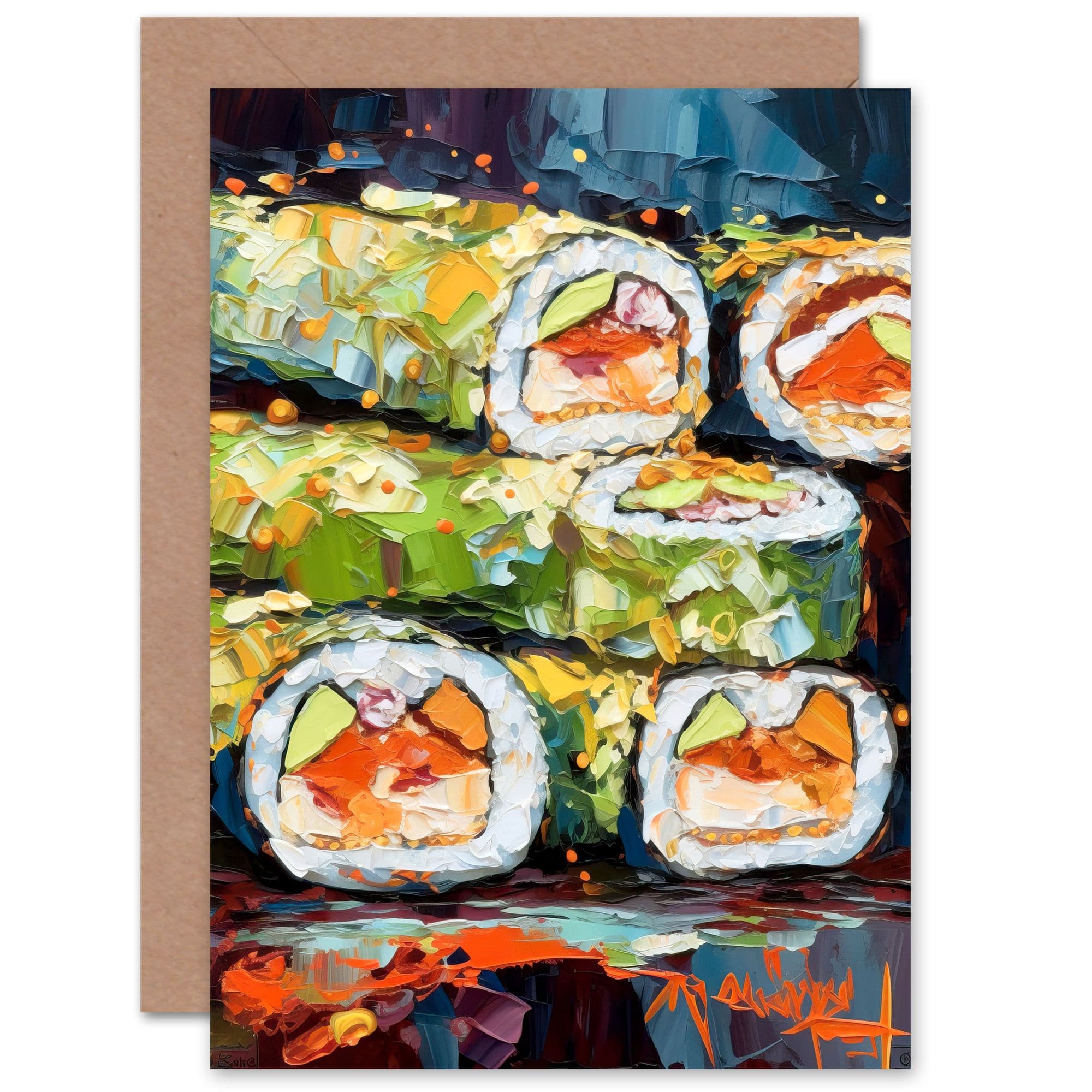 California Roll Sushi Food Lover for Him or Her Birthday Greeting Card