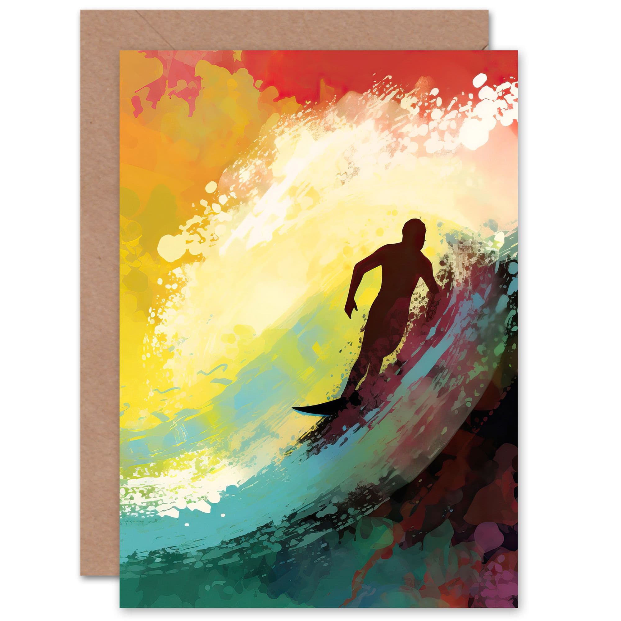 The Morning Surf Surfing Surfer for Husband Him Dad Son Greeting Card