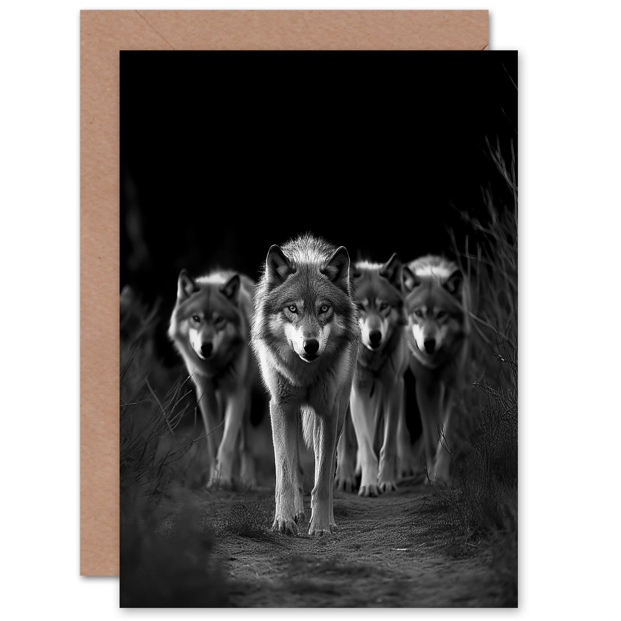 Wolf Pack Him or Her Man Woman Birthday Thank You Greeting Card